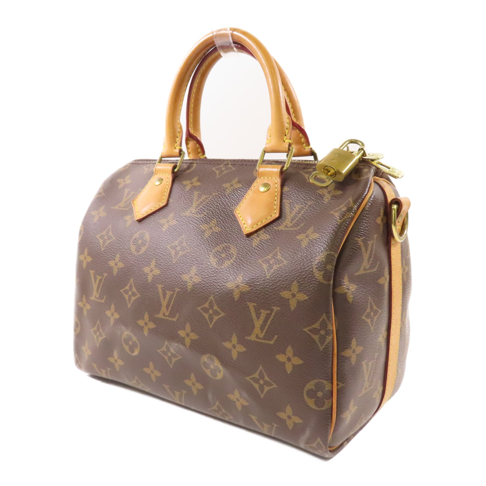 LOUIS VUITTON Monogram Speedy Bandouliere 25金扣手挽肩背兩用袋