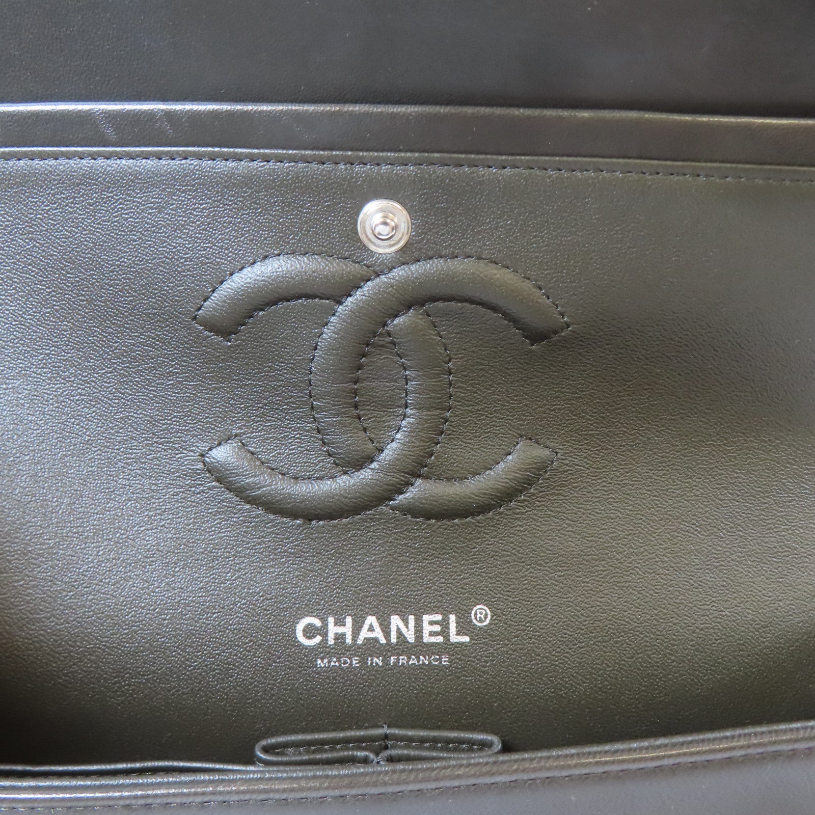 CHANEL 【激減優惠】菱格羊皮皮革Classic Double Flap Bag銀扣鏈帶肩背袋黑色/啡紅色