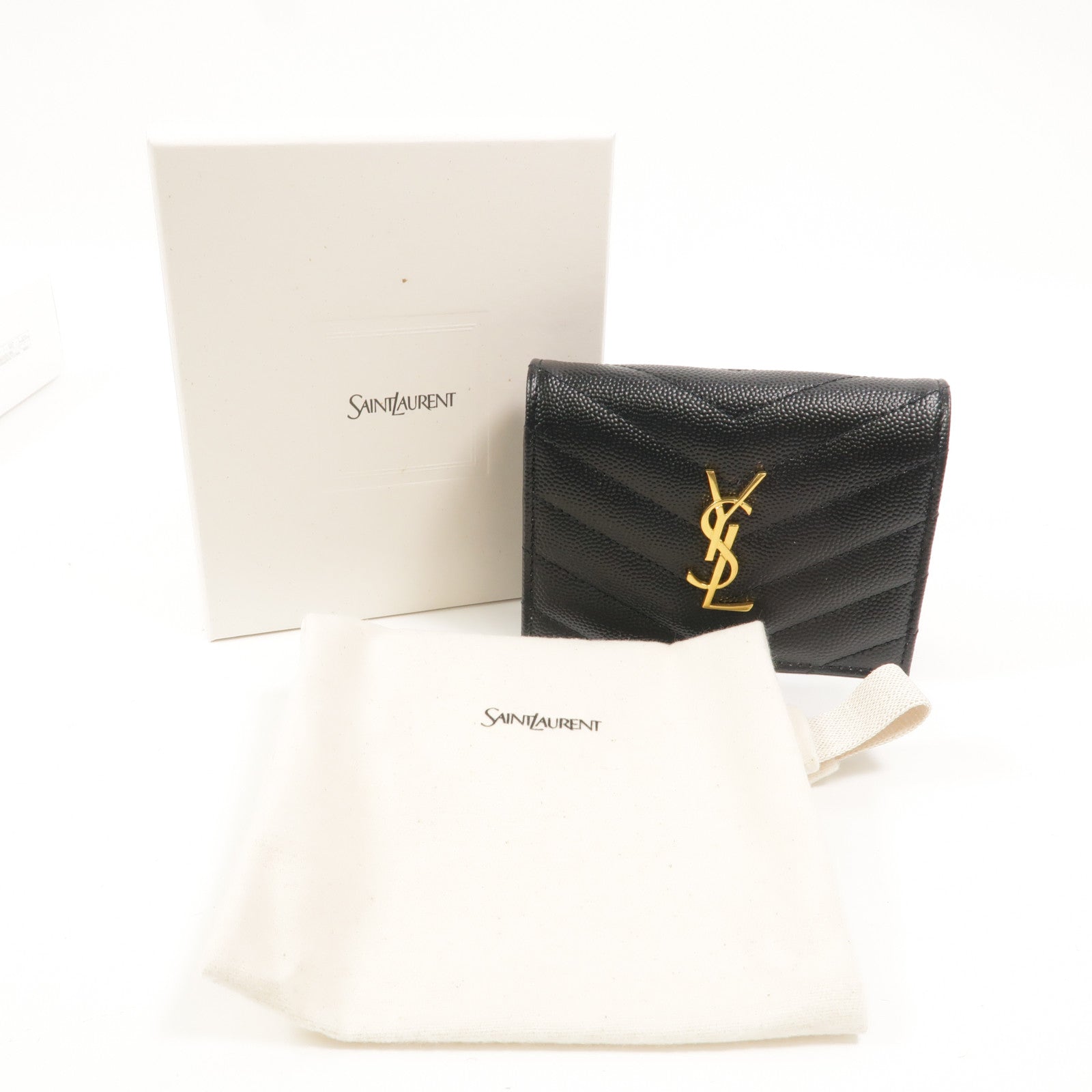 SAINT LAURENT 牛皮皮革Cassandre Matelasse Flap Card Case錢包