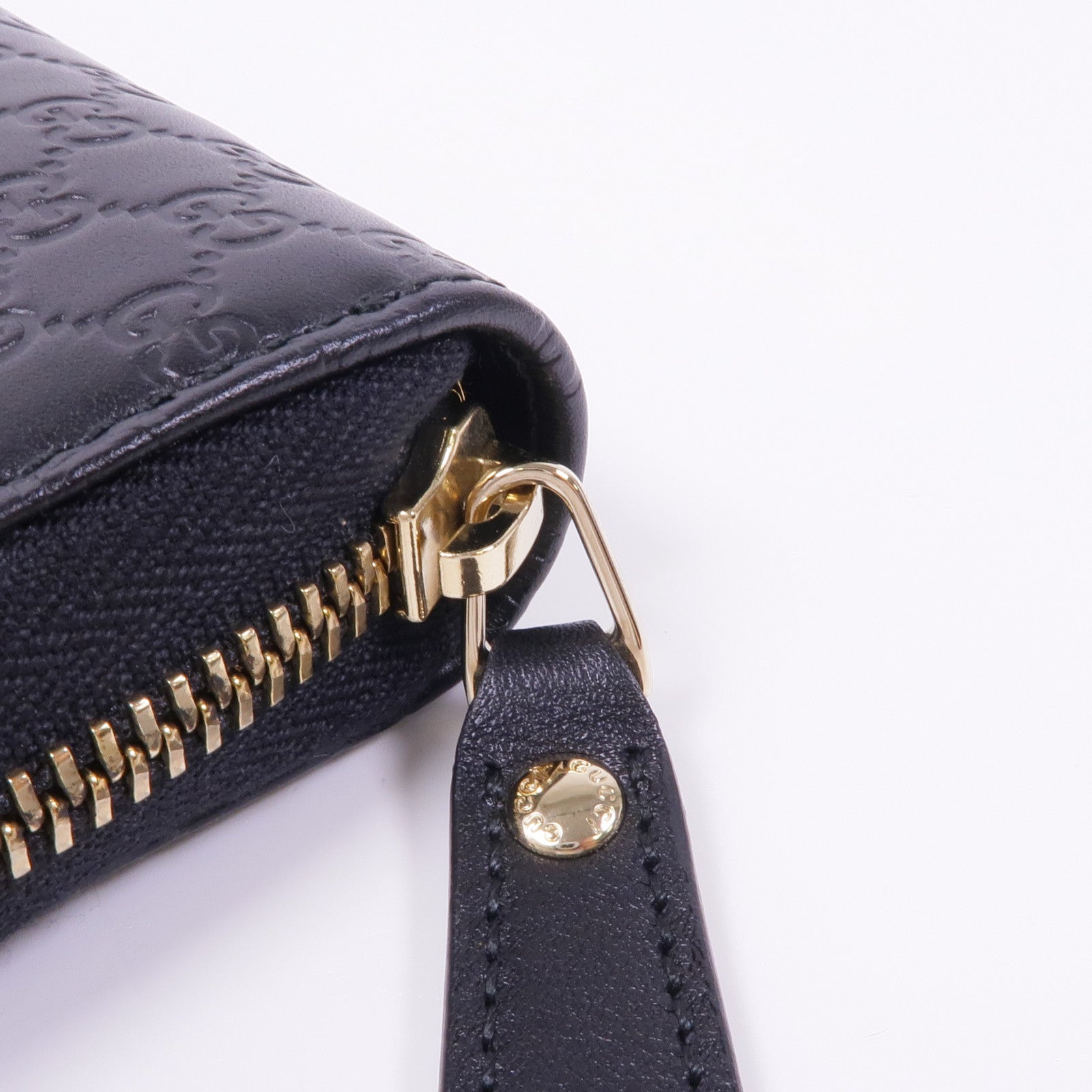 GUCCI 皮革Zipped Wallet金扣長錢包