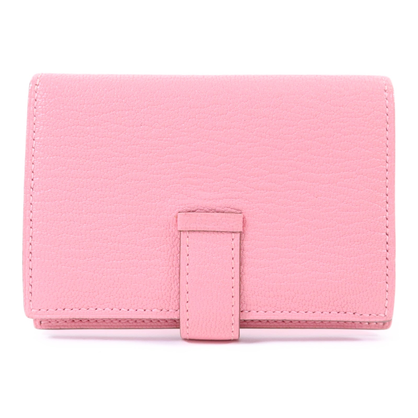 HERMES Chevre皮革Bearn卡片套Rose Lipstick