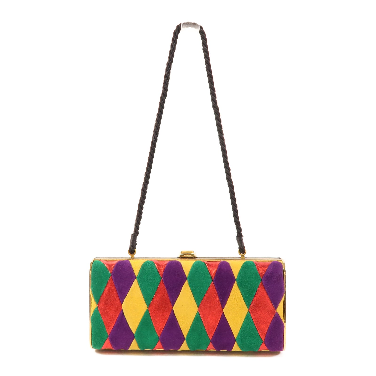 Miu Miu GHW Clutch Bag Velvet Multicolor