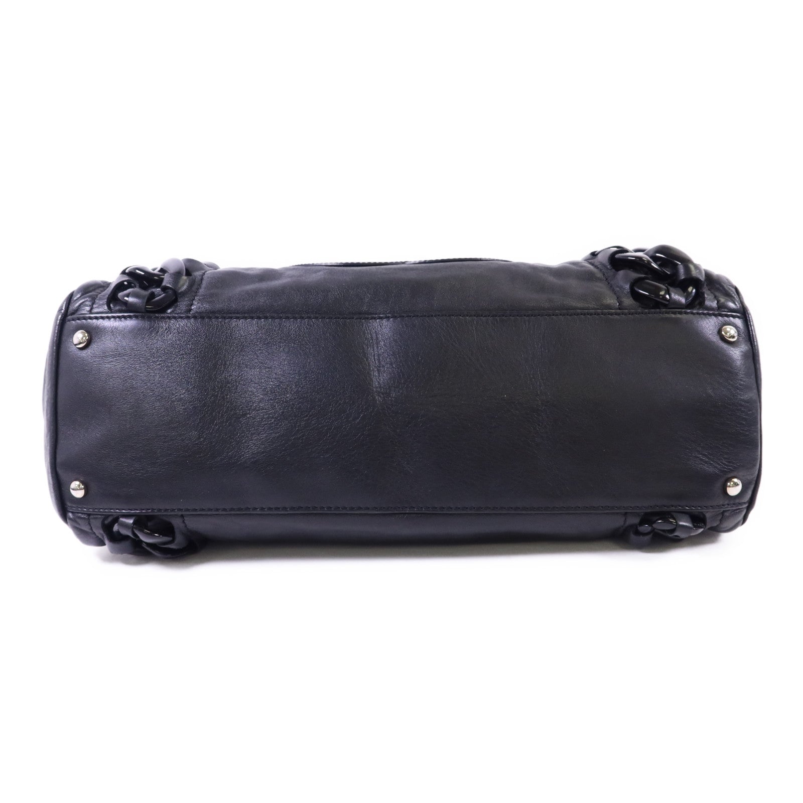 CHANEL 牛皮皮革Modern Chain Rhodoid East West Tote銀扣手挽袋