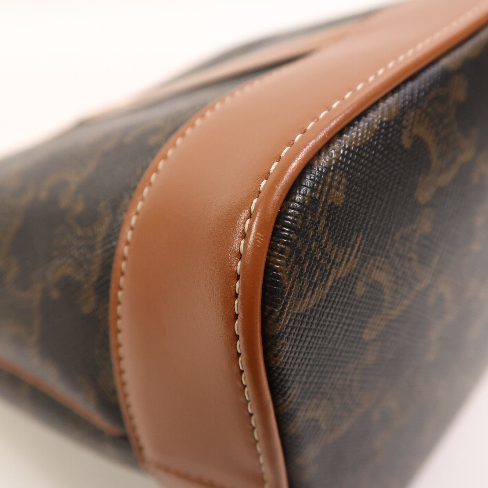 CELINE 塗層帆布Triomphe Bucket金扣肩背袋