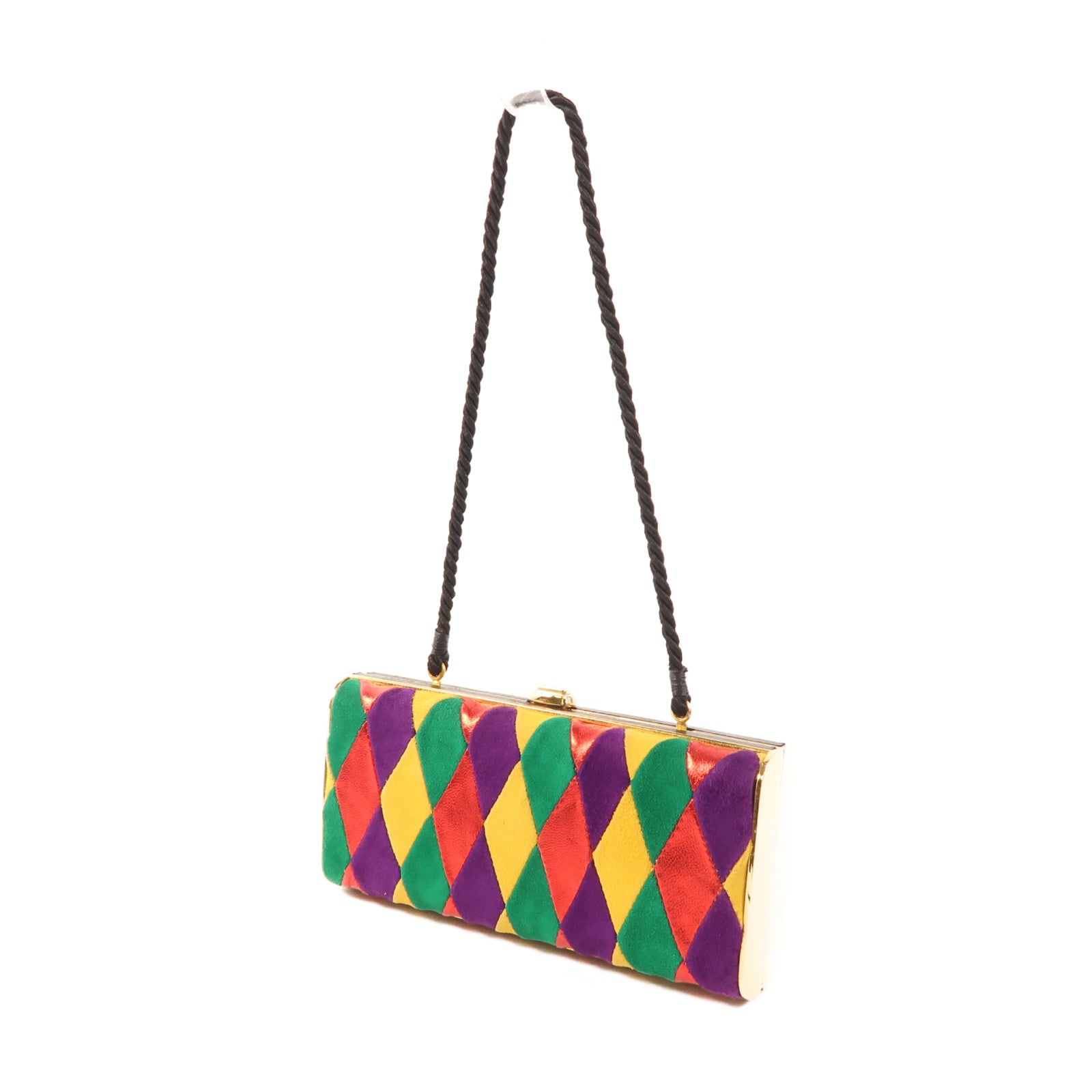 Miu Miu GHW Clutch Bag Velvet Multicolor