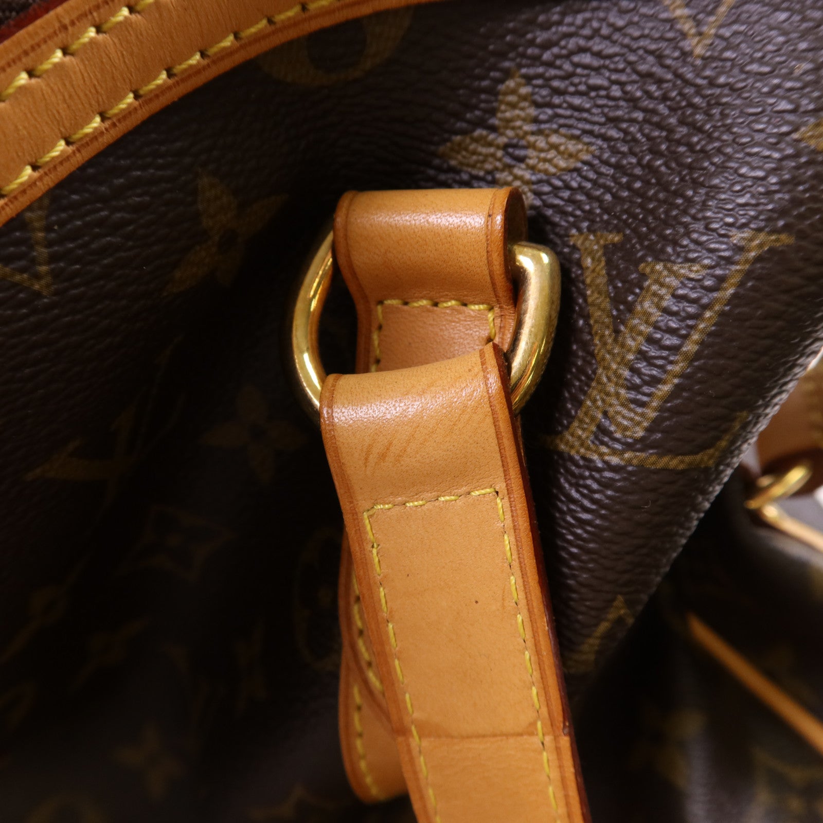 LOUIS VUITTON Monogram Stresa PM金扣肩背袋棕色