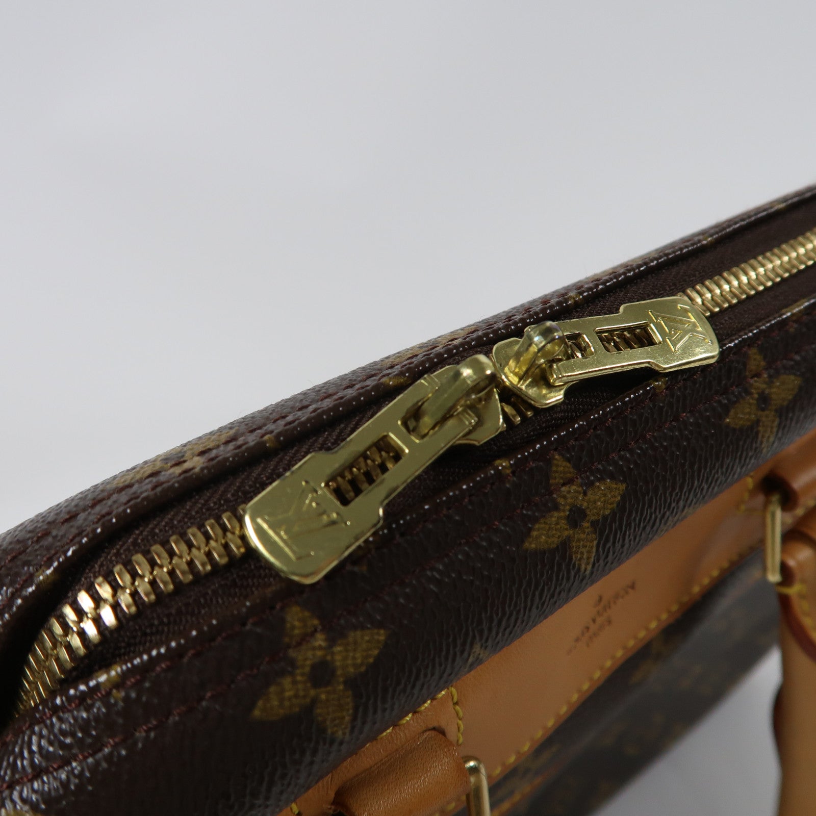 LOUIS VUITTON Monogram Deauville GM Handbag金扣手挽袋啡色