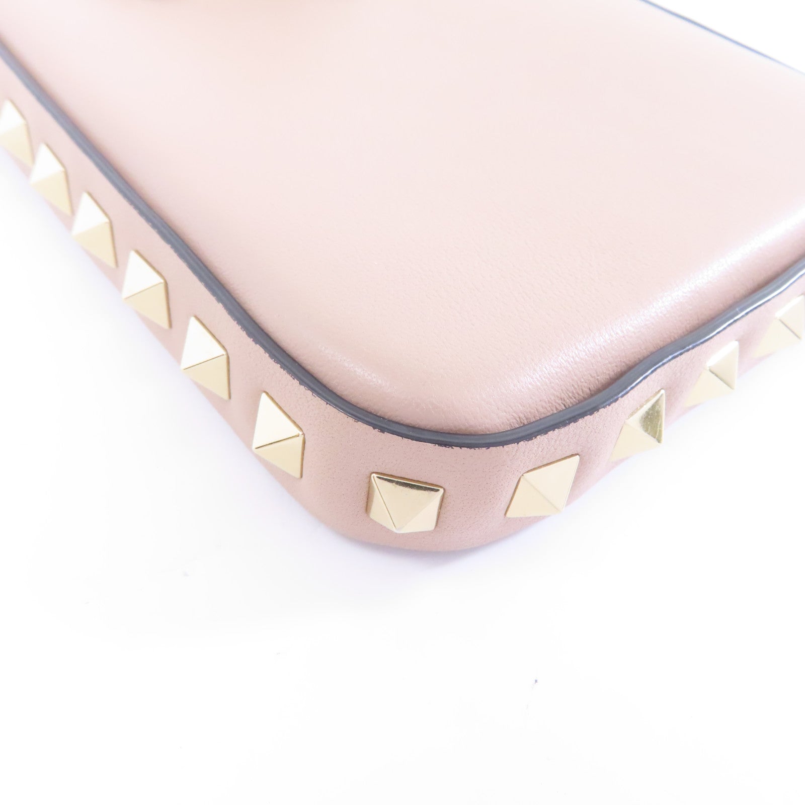 Valentino 【激減優惠】牛皮皮革Garavani Rockstud金扣肩背袋粉紅色