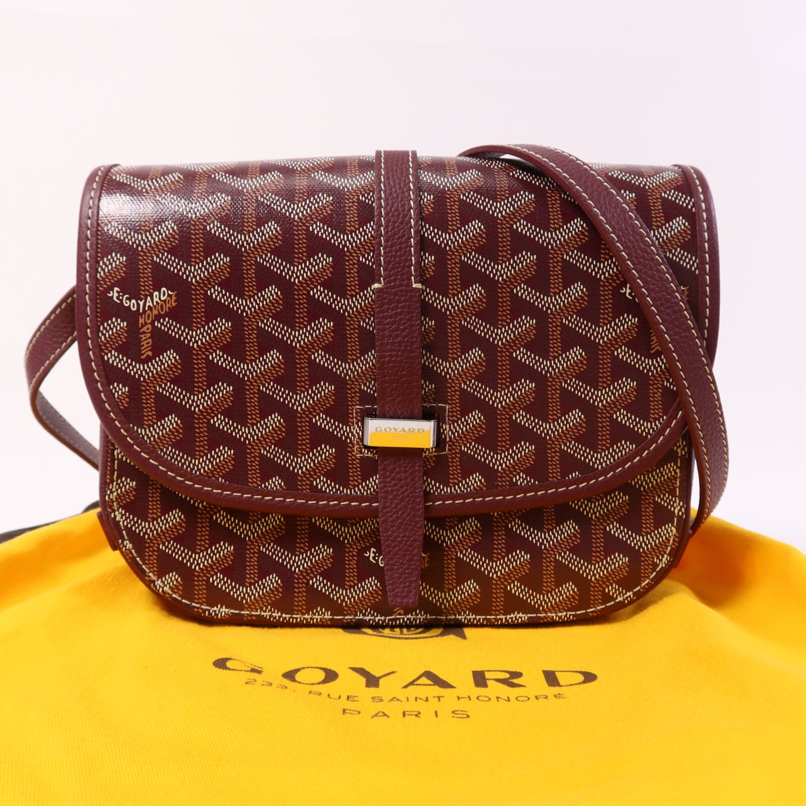 GOYARD 塗層帆布Belvedere PM銀扣肩背袋
