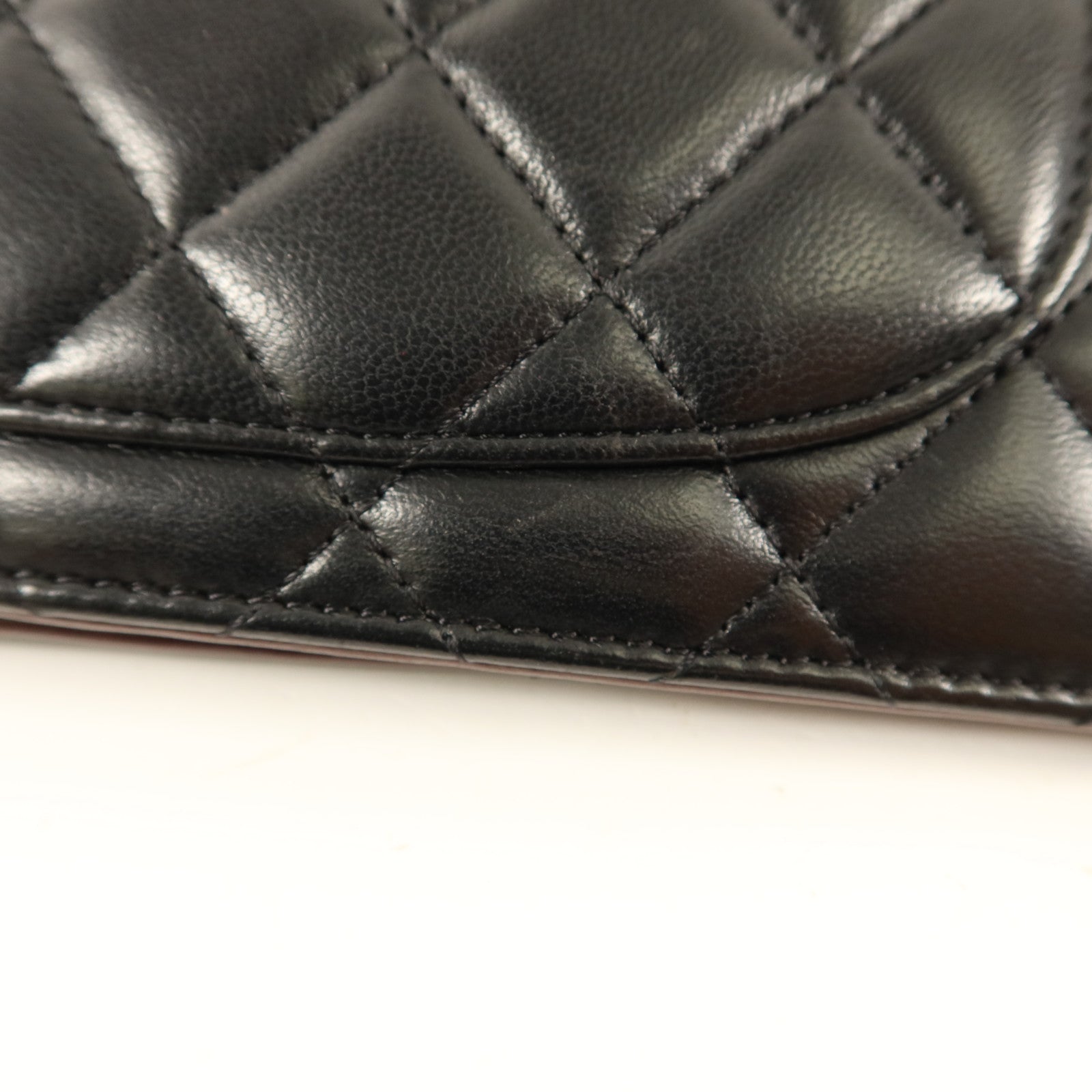CHANEL 羊皮皮革Long Bifold Wallet銀扣長錢包