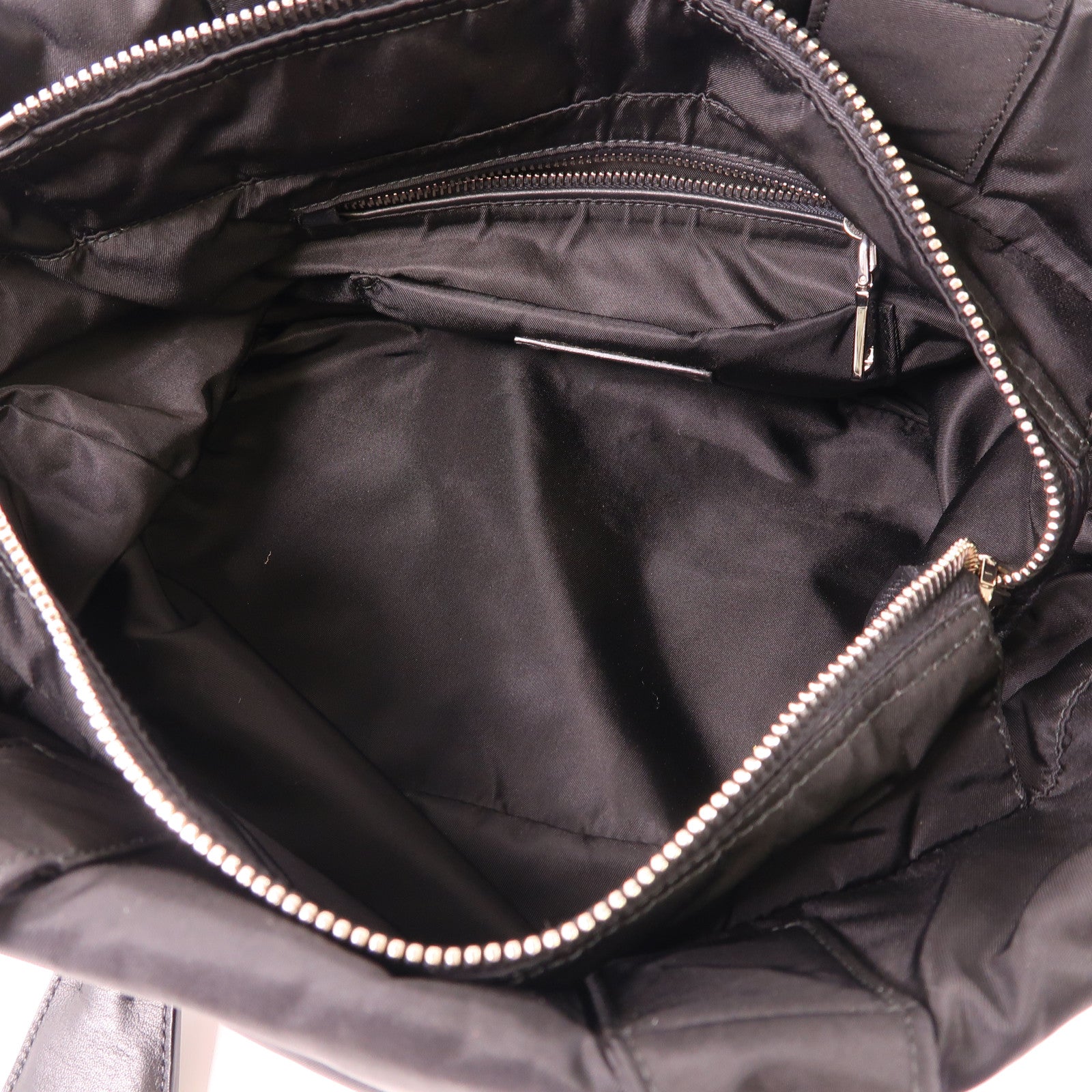 PRADA SHW 2 Way Shoulder Bag Nylon/Canvas Black Brown