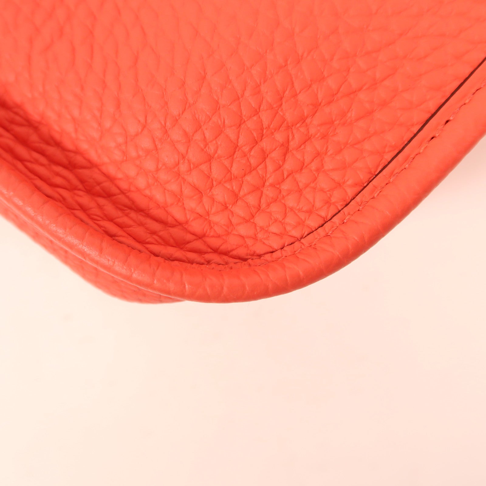 HERMES Clemence皮革Evelyne TPM銀扣肩背袋Rose Texas