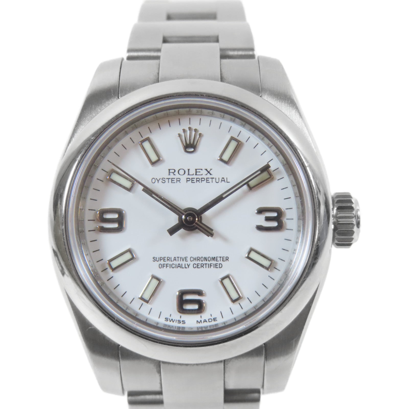 ROLEX Oyster Perpetual 26mm不鏽鋼手錶自動機芯白色