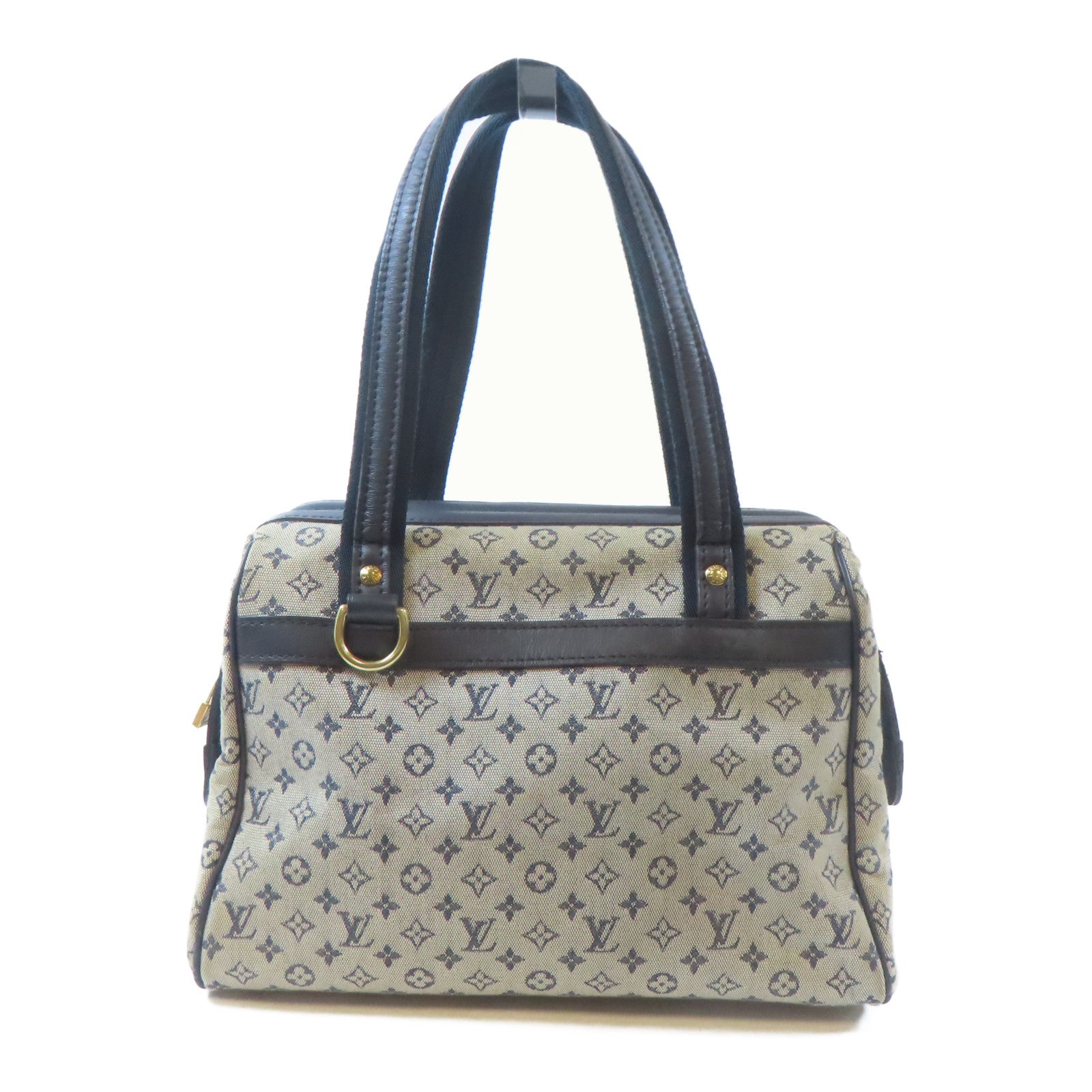 LOUIS VUITTON Monogram Mini Josephine GM金扣手挽袋淺褐色/藍色