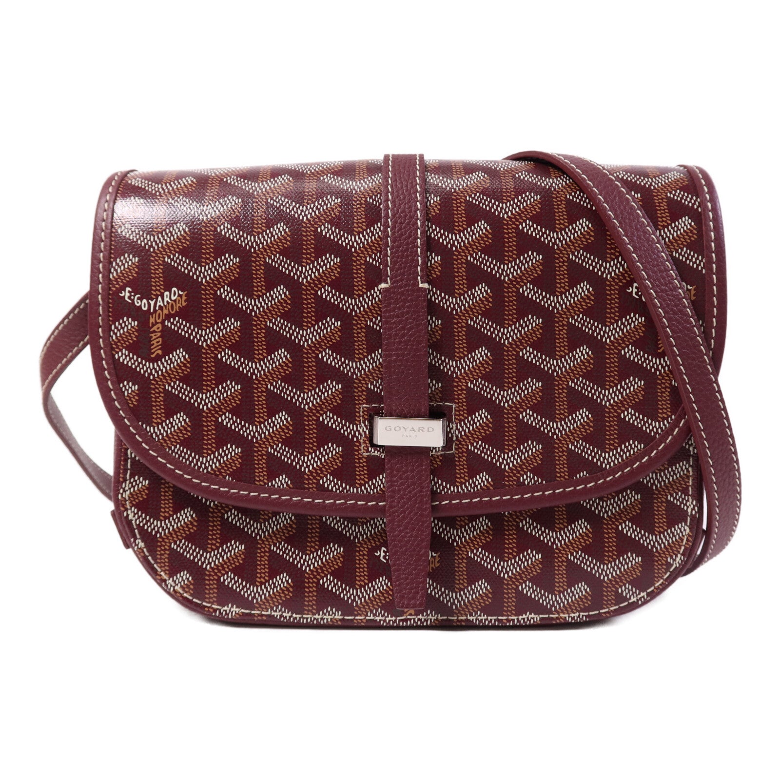 GOYARD 塗層帆布Belvedere PM銀扣肩背袋