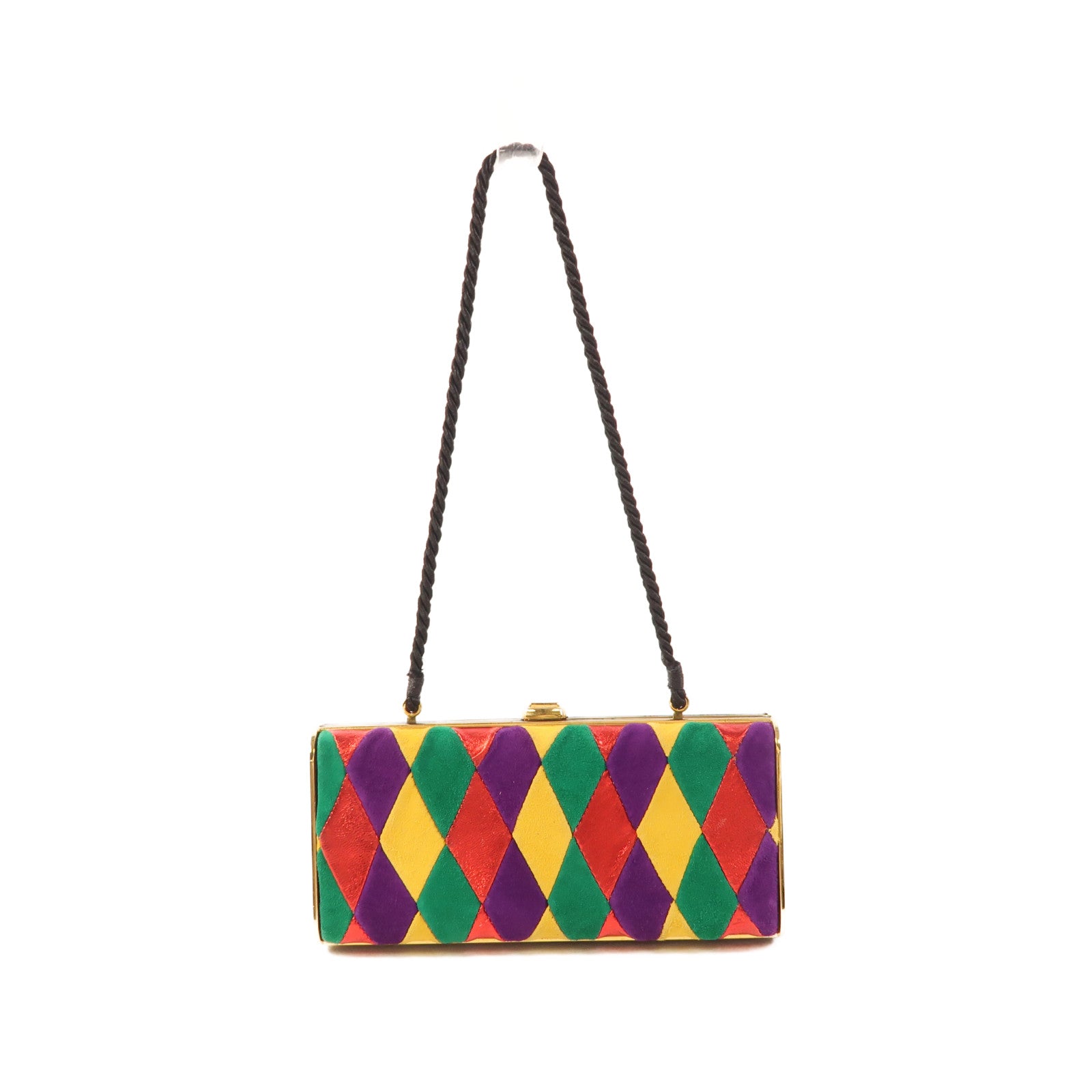 Miu Miu GHW Clutch Bag Velvet Multicolor