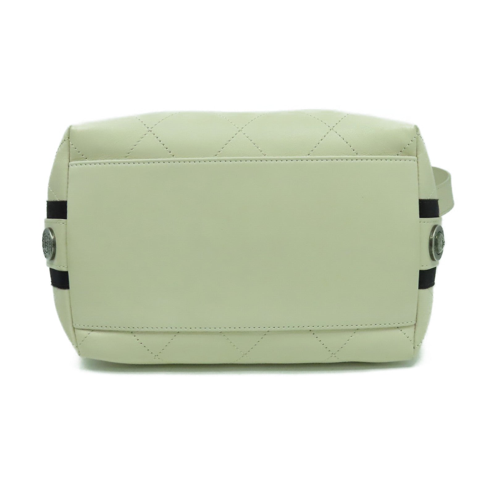 CHANEL 【激減優惠】菱格牛皮皮革Shoulder Bag金扣肩背袋米色