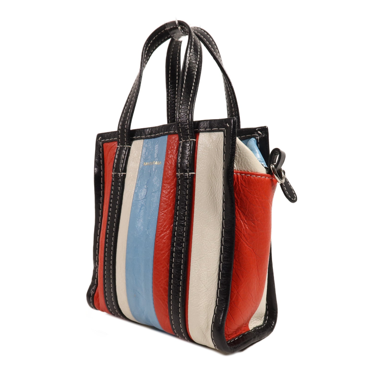 BALENCIAGA 牛皮皮革Bazaar Shopper XXS銀扣手挽肩背兩用袋