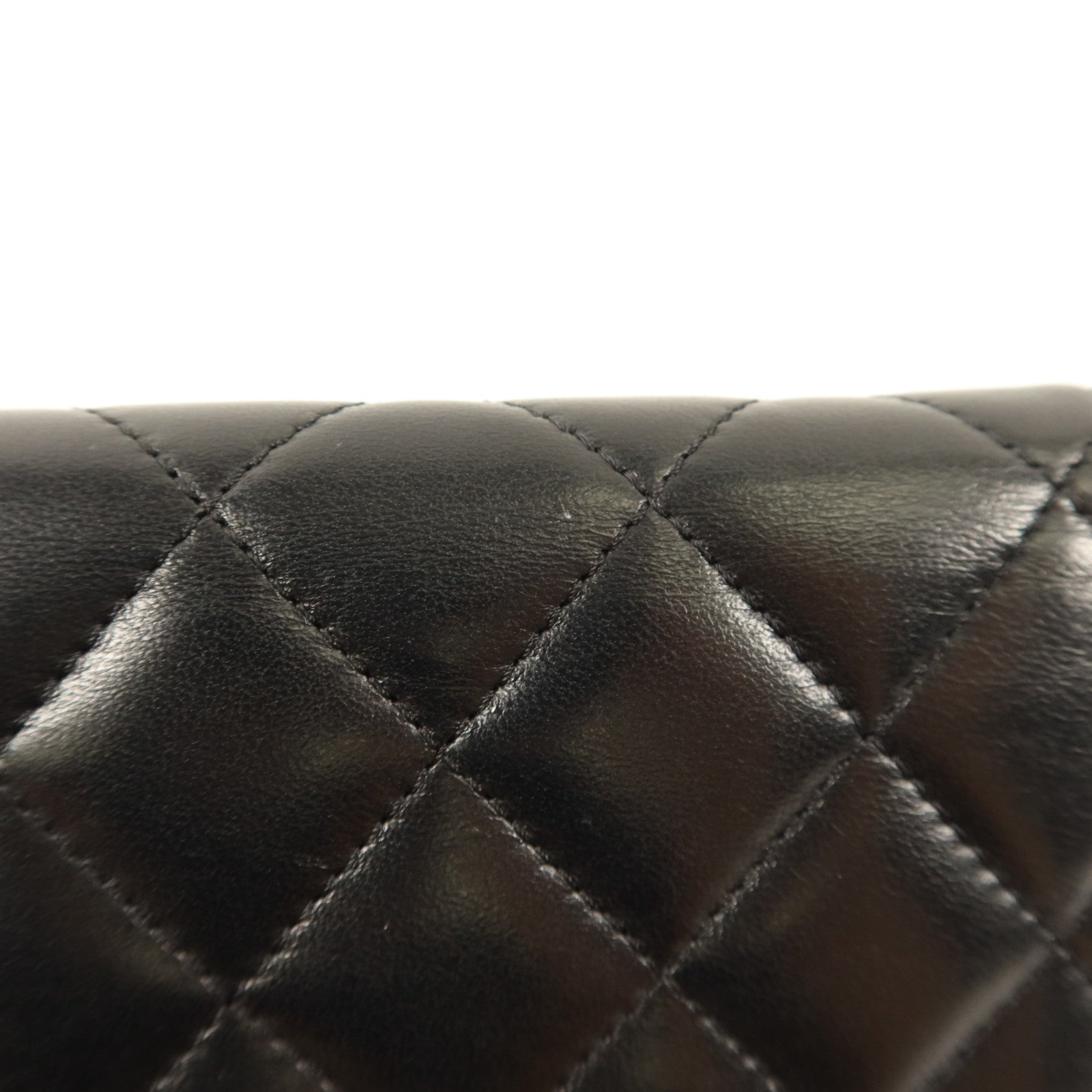 CHANEL 羊皮皮革Long Bifold Wallet銀扣長錢包