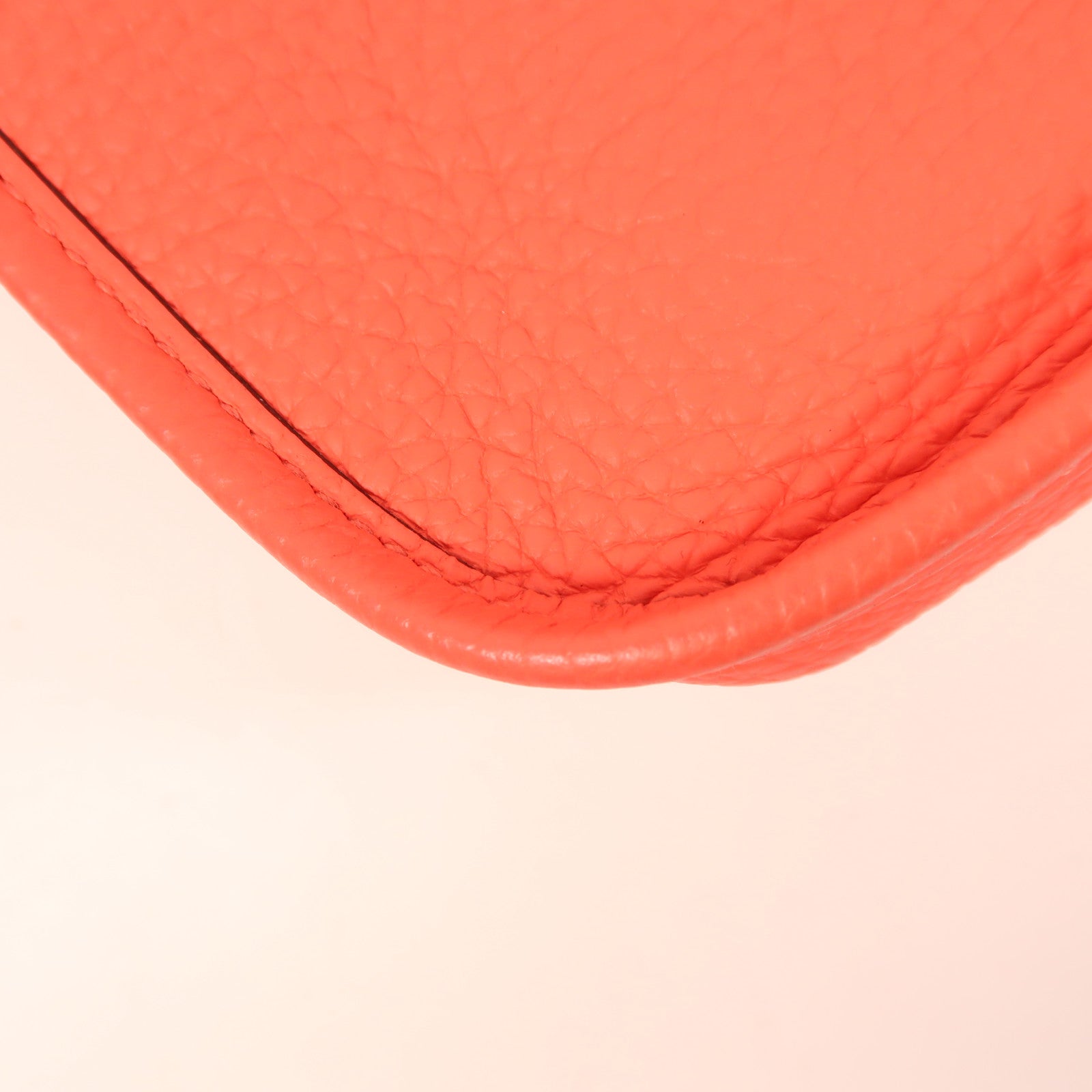 HERMES Clemence皮革Evelyne TPM銀扣肩背袋Rose Texas