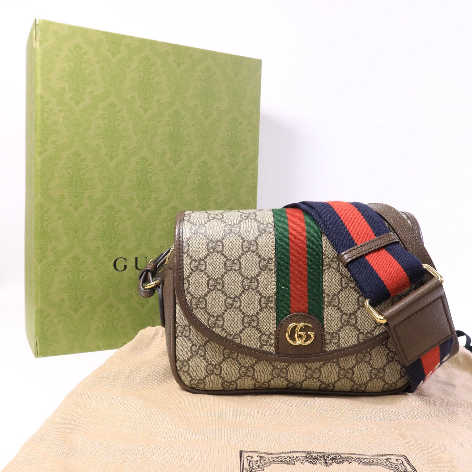 GUCCI 塗層帆布Ophidia GG手挽肩背兩用袋