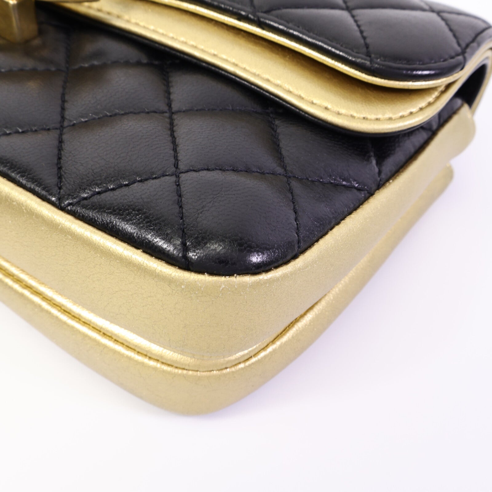 CHANEL 羊皮皮革CC Chic Double鏈帶肩背袋