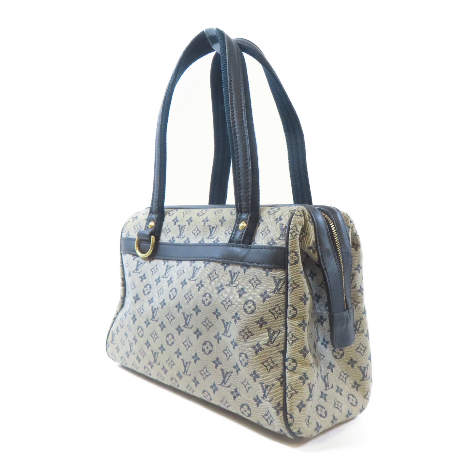 LOUIS VUITTON Monogram Mini Josephine GM金扣手挽袋淺褐色/藍色