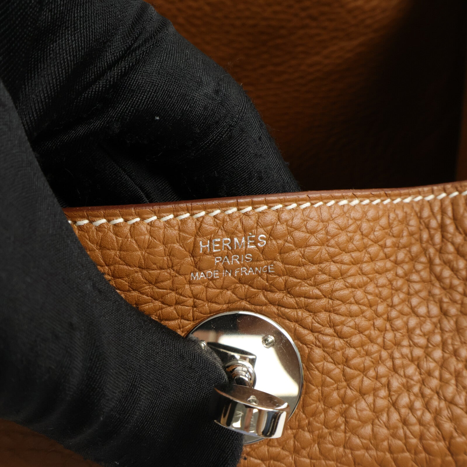 HERMES Clemence皮革Lindy 26手挽肩背兩用袋Gold
