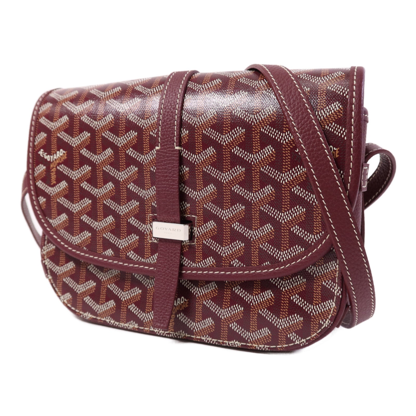 GOYARD 塗層帆布Belvedere PM銀扣肩背袋