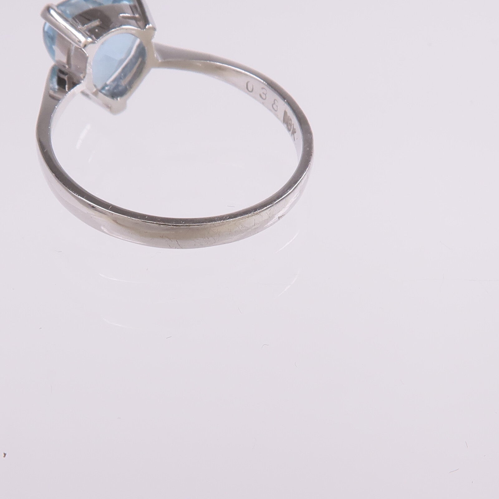 JEWELRY 【激減優惠】18K白金Aquamarine Ring藍晶戒指US#6