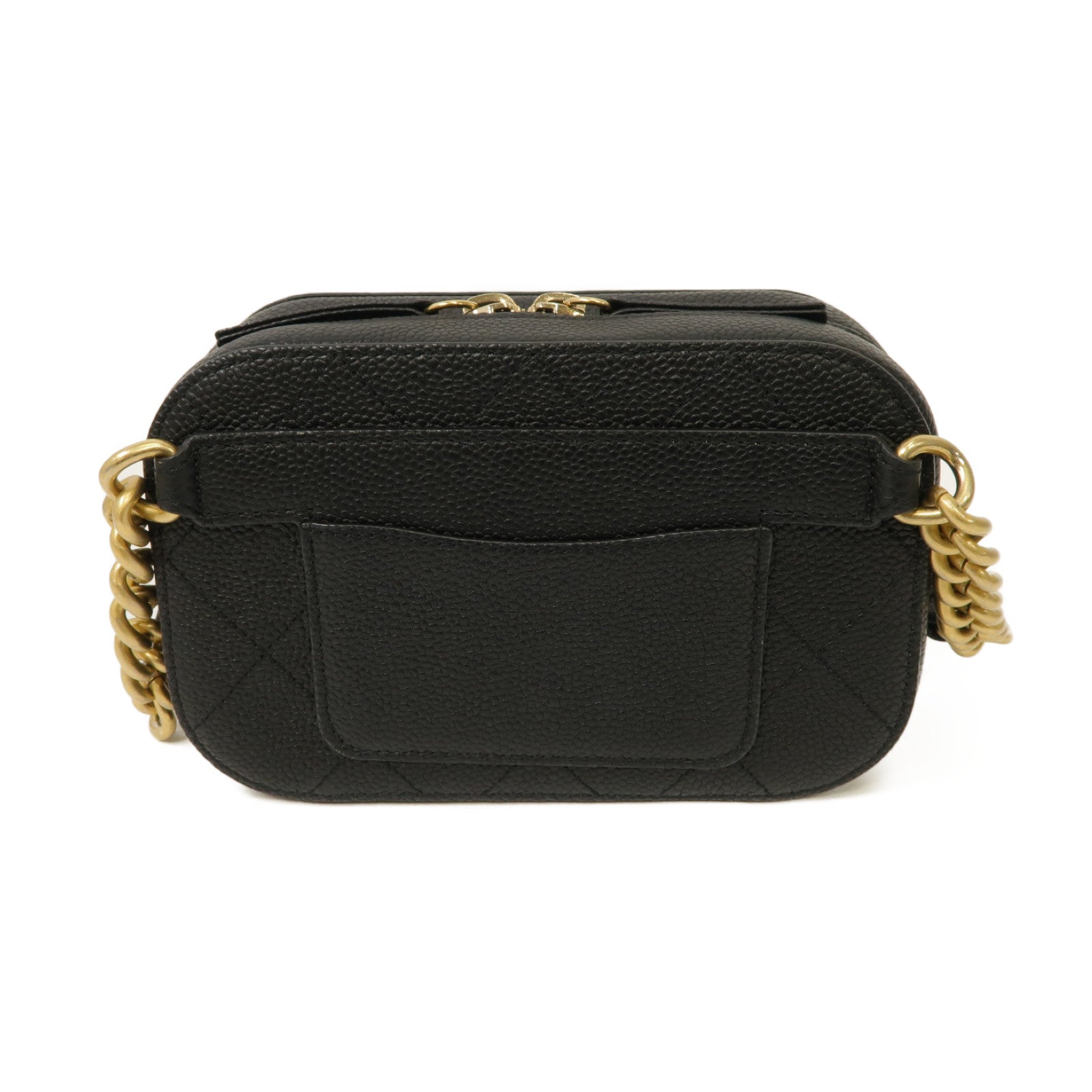 CHANEL 菱格Caviar皮革Waist Bag金扣腰包黑色
