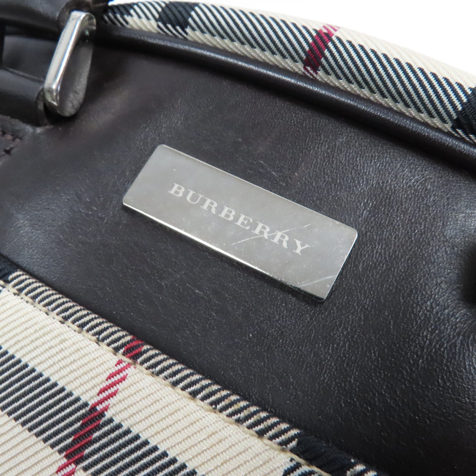 BURBERRY 帆布Hand Bag銀扣手挽袋米色/啡色