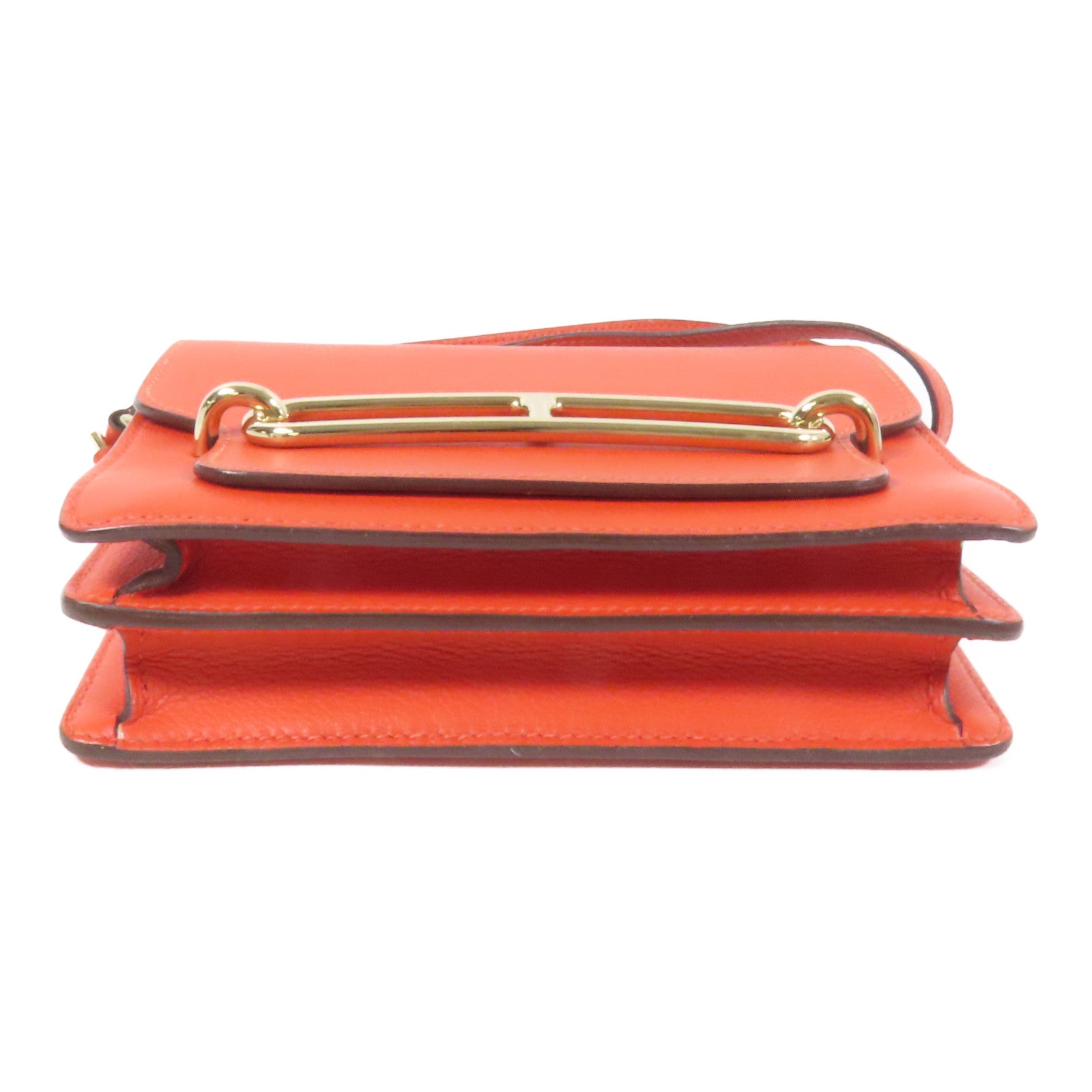 HERMES 【激減優惠】Evercolor皮革Roulis Mini金扣肩背袋Red
