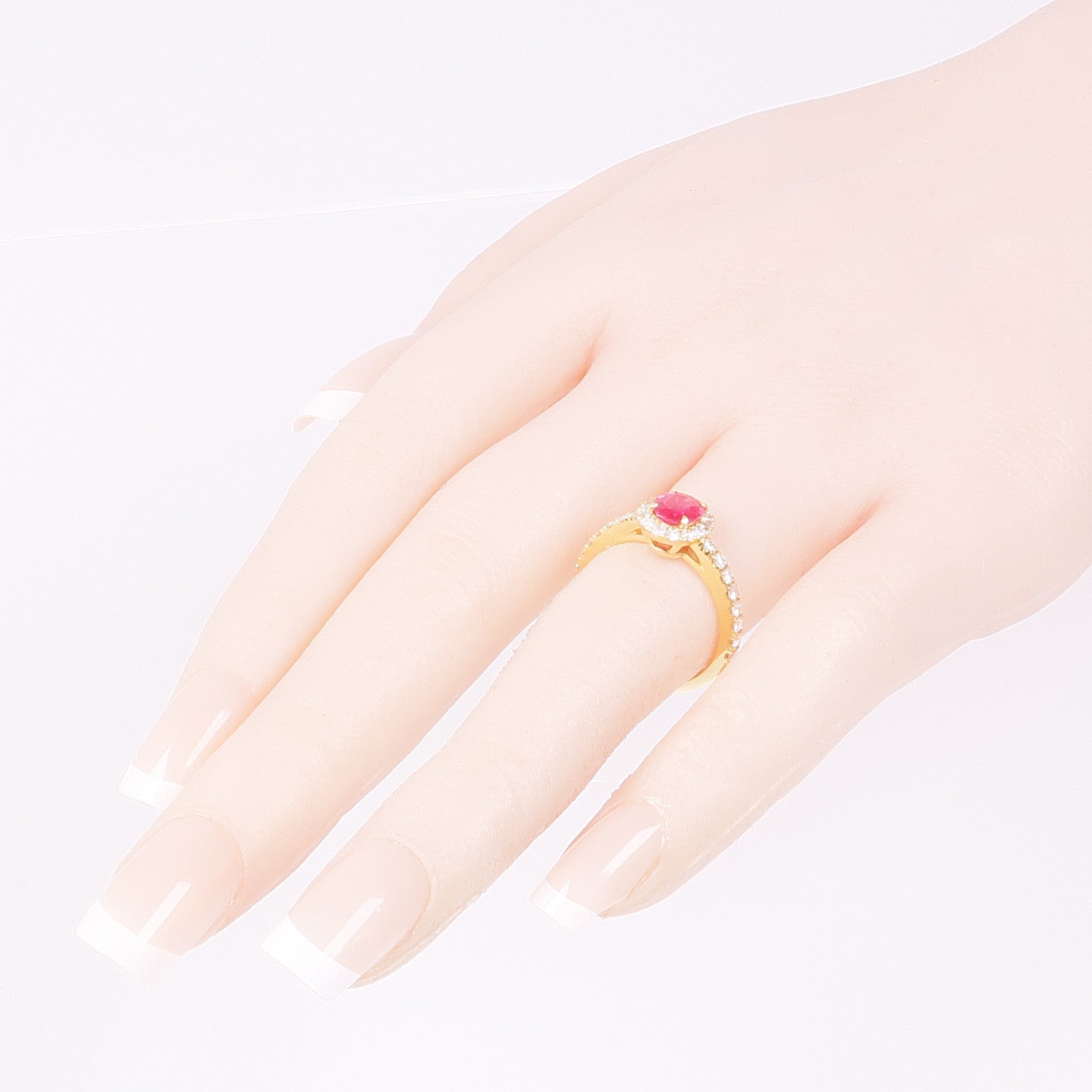 JEWELRY 18K黃金Ruby Diamond Ring紅寶石/鑽石戒指US#6.5