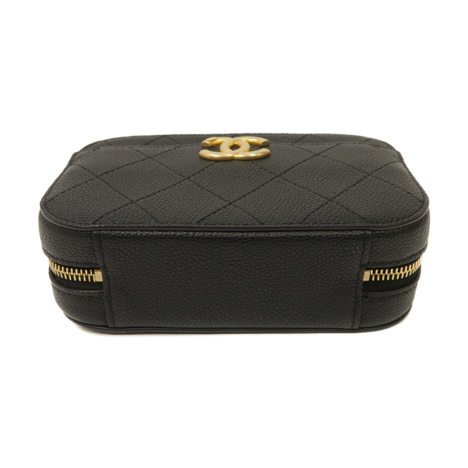 CHANEL 菱格Caviar皮革Waist Bag金扣腰包黑色