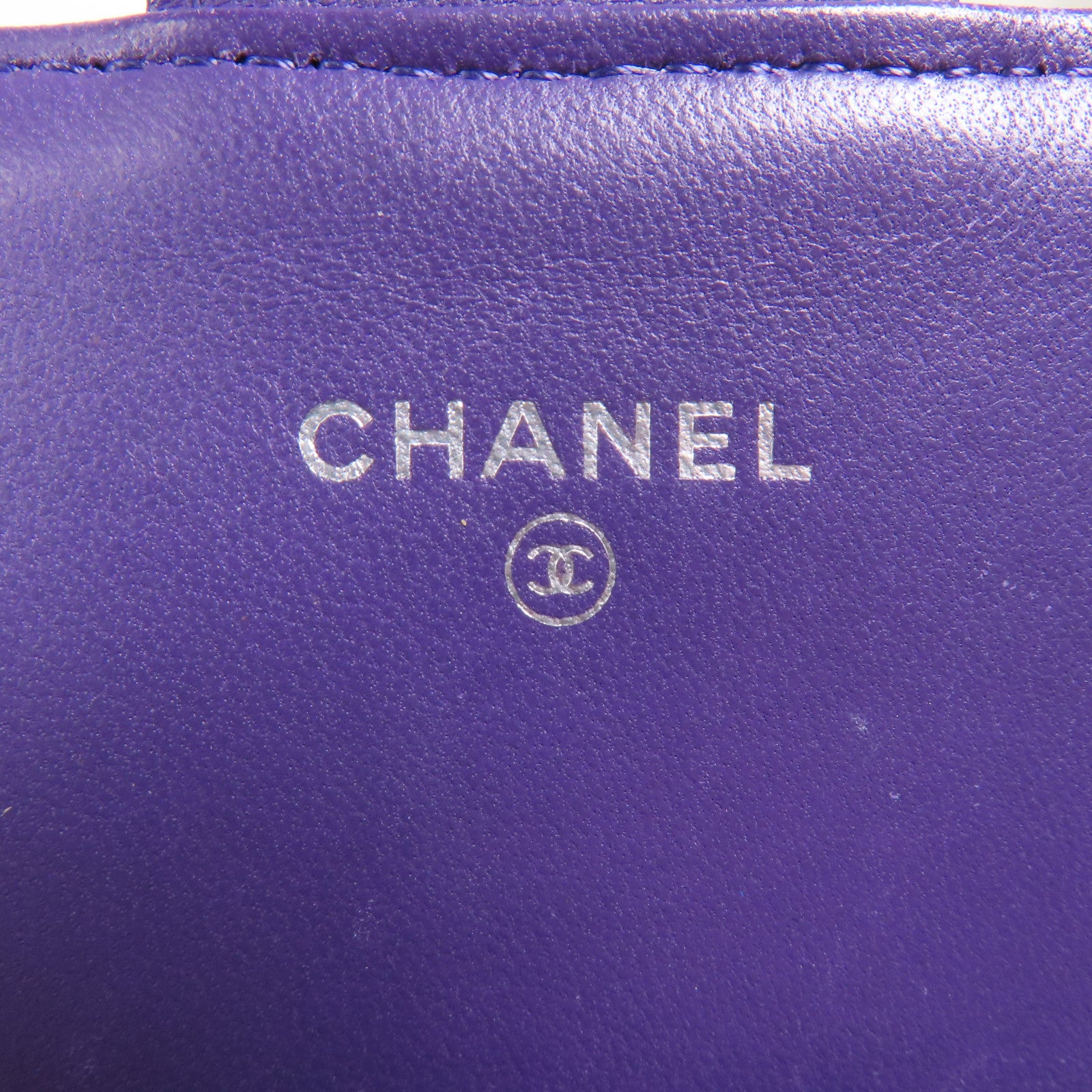 CHANEL 羊皮皮革Long Wallet銀扣長錢包