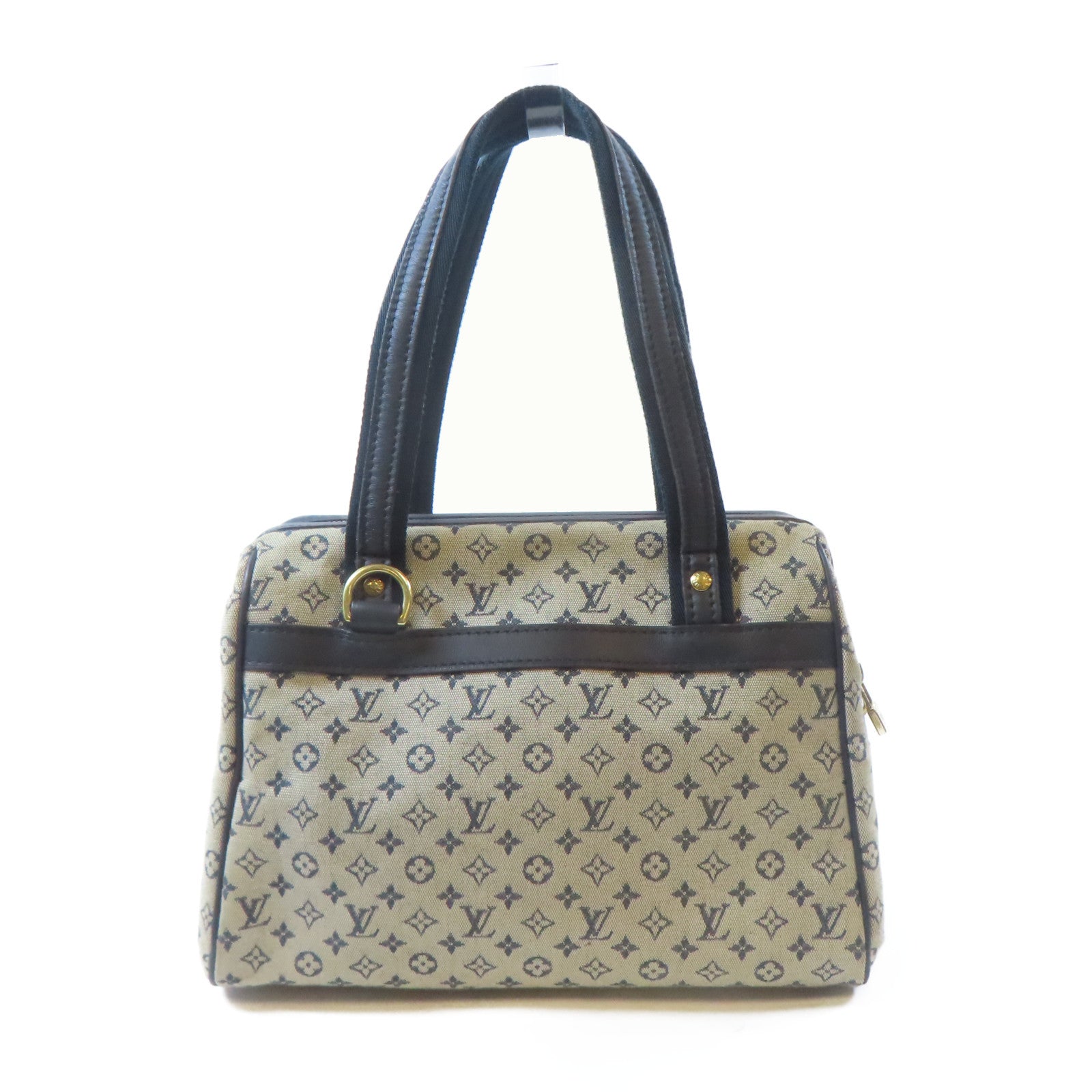 LOUIS VUITTON Monogram Mini Josephine GM金扣手挽袋淺褐色/藍色