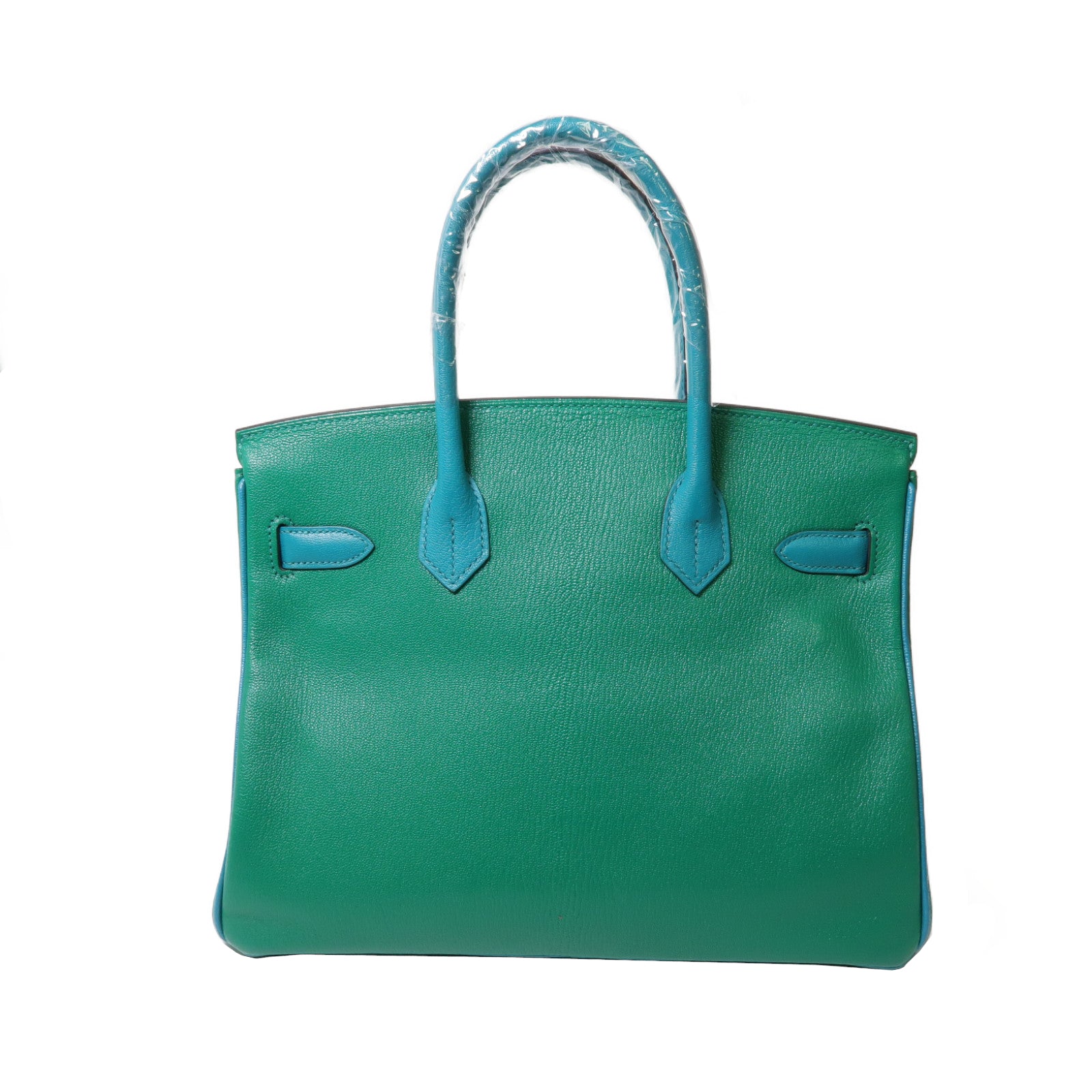 HERMES Chevre皮革Birkin 30(Special Order)金扣手挽袋薄荷綠色/孔雀綠色