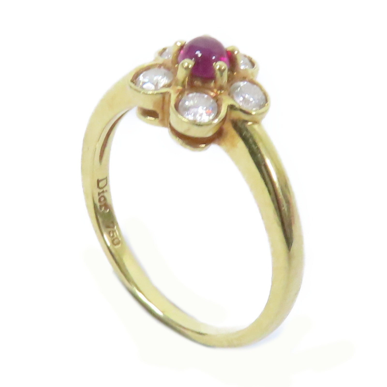 Dior 【激減優惠】18K黃金Ruby Diamond Ring戒指US#4.75