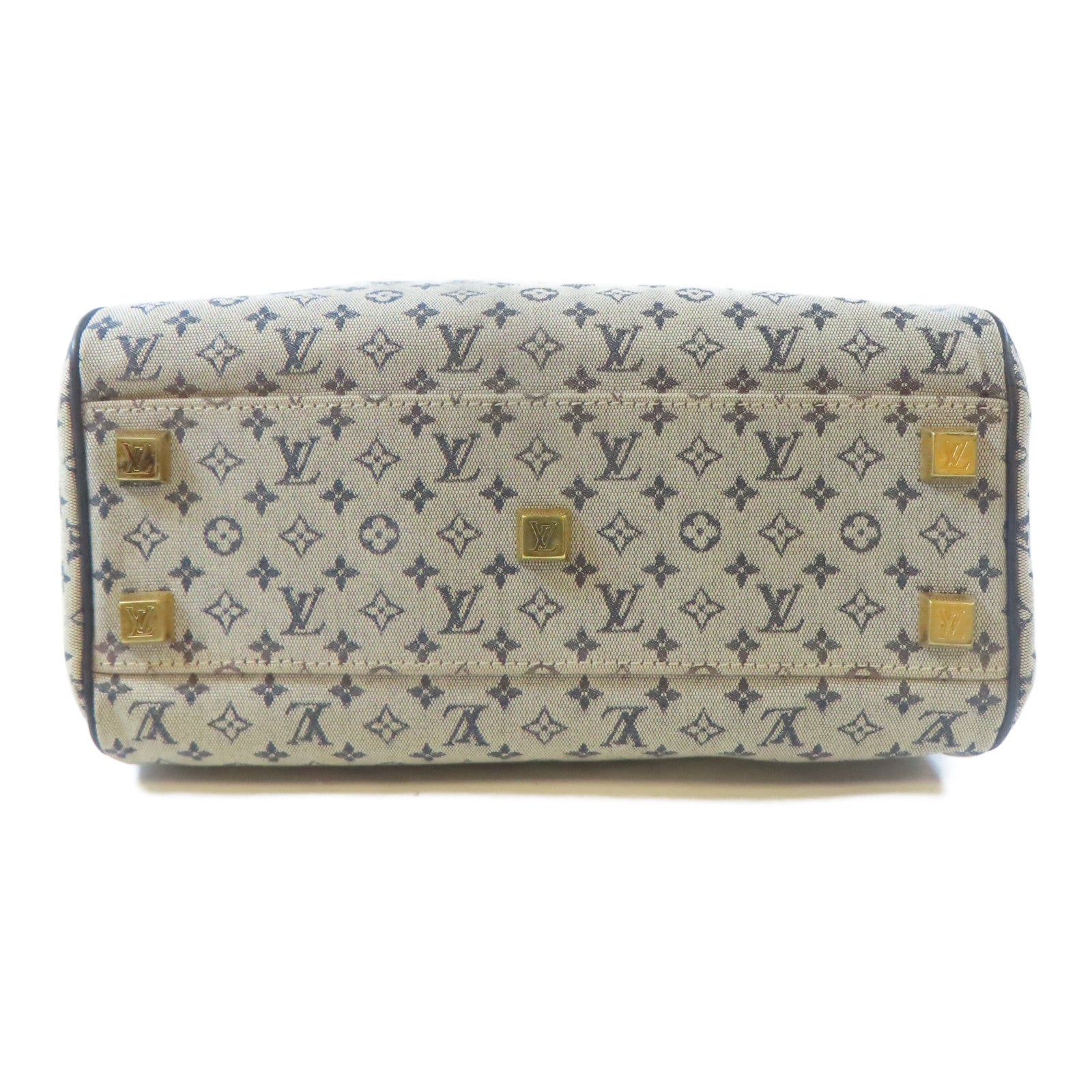 LOUIS VUITTON Monogram Mini Josephine GM金扣手挽袋淺褐色/藍色