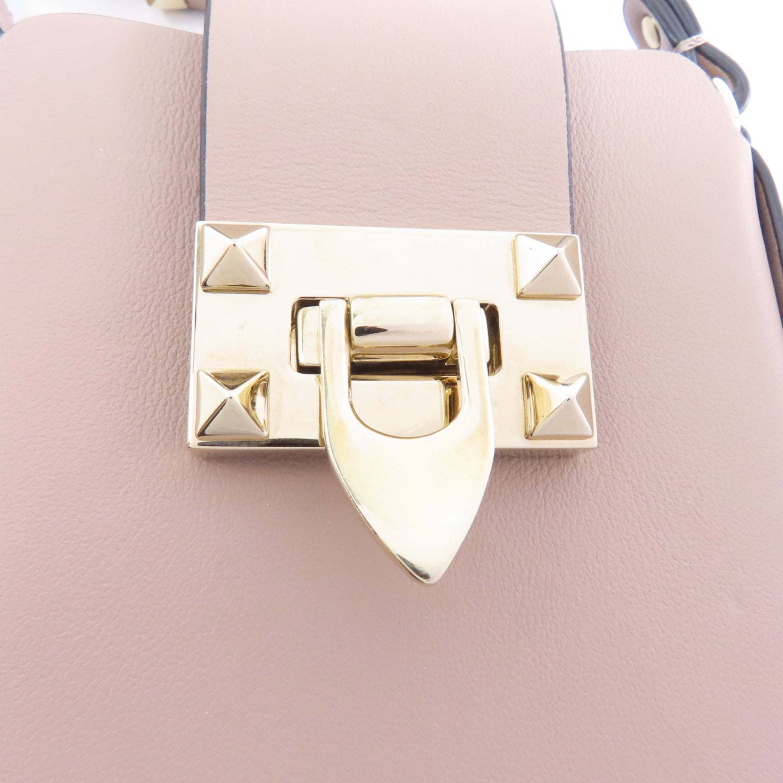 Valentino 【激減優惠】牛皮皮革Garavani Rockstud金扣肩背袋粉紅色