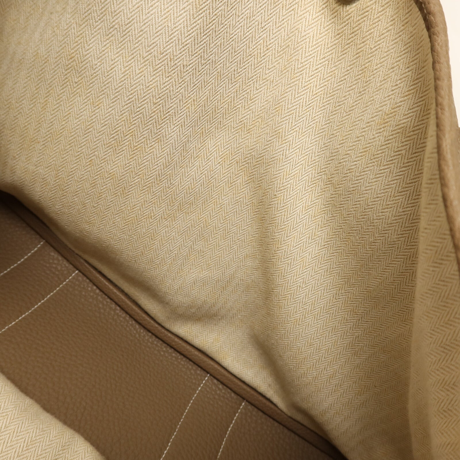 HERMES Clemence皮革Garden Party PM銀扣手挽袋Etoupe