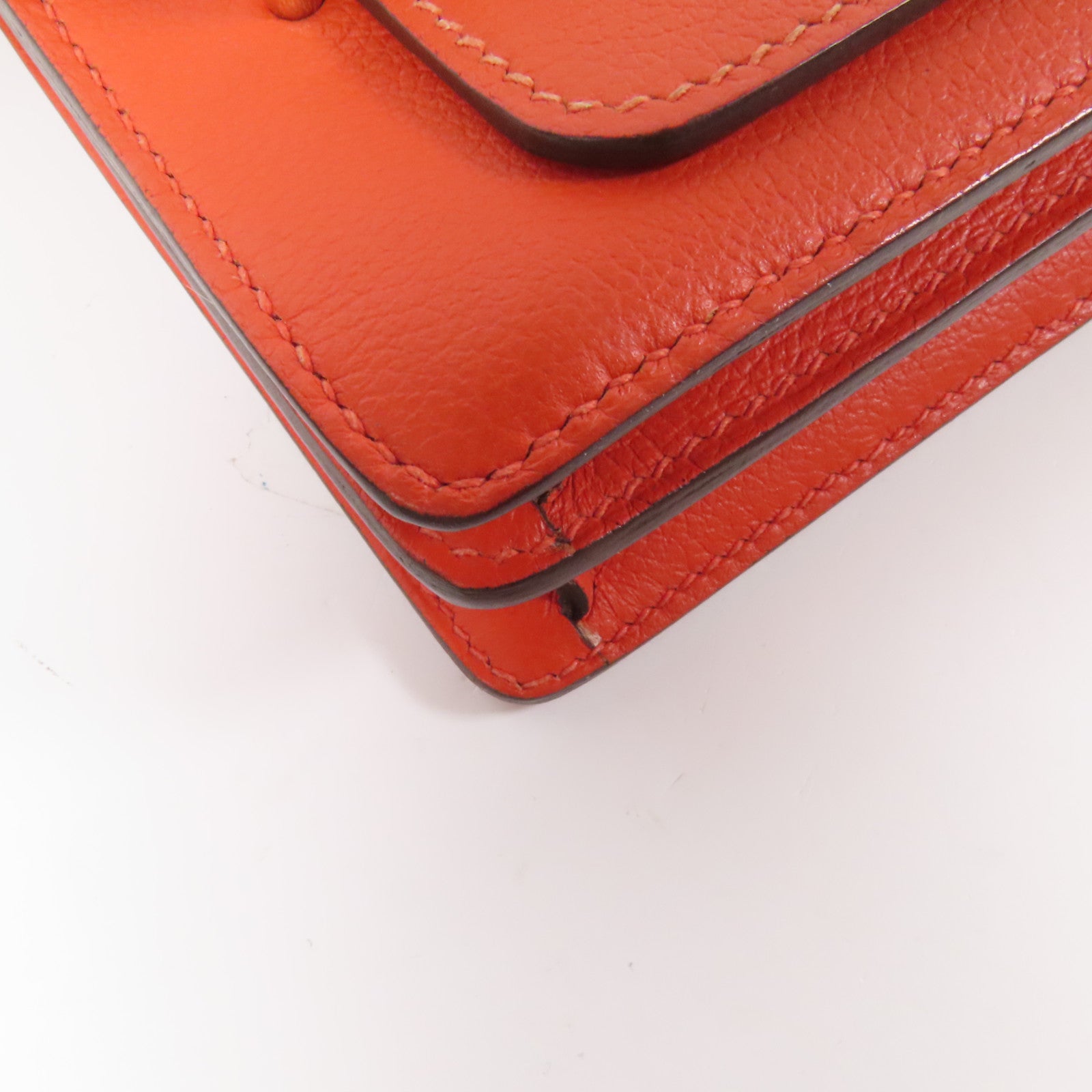 HERMES Evercolor皮革Roulis Mini金扣肩背袋Red