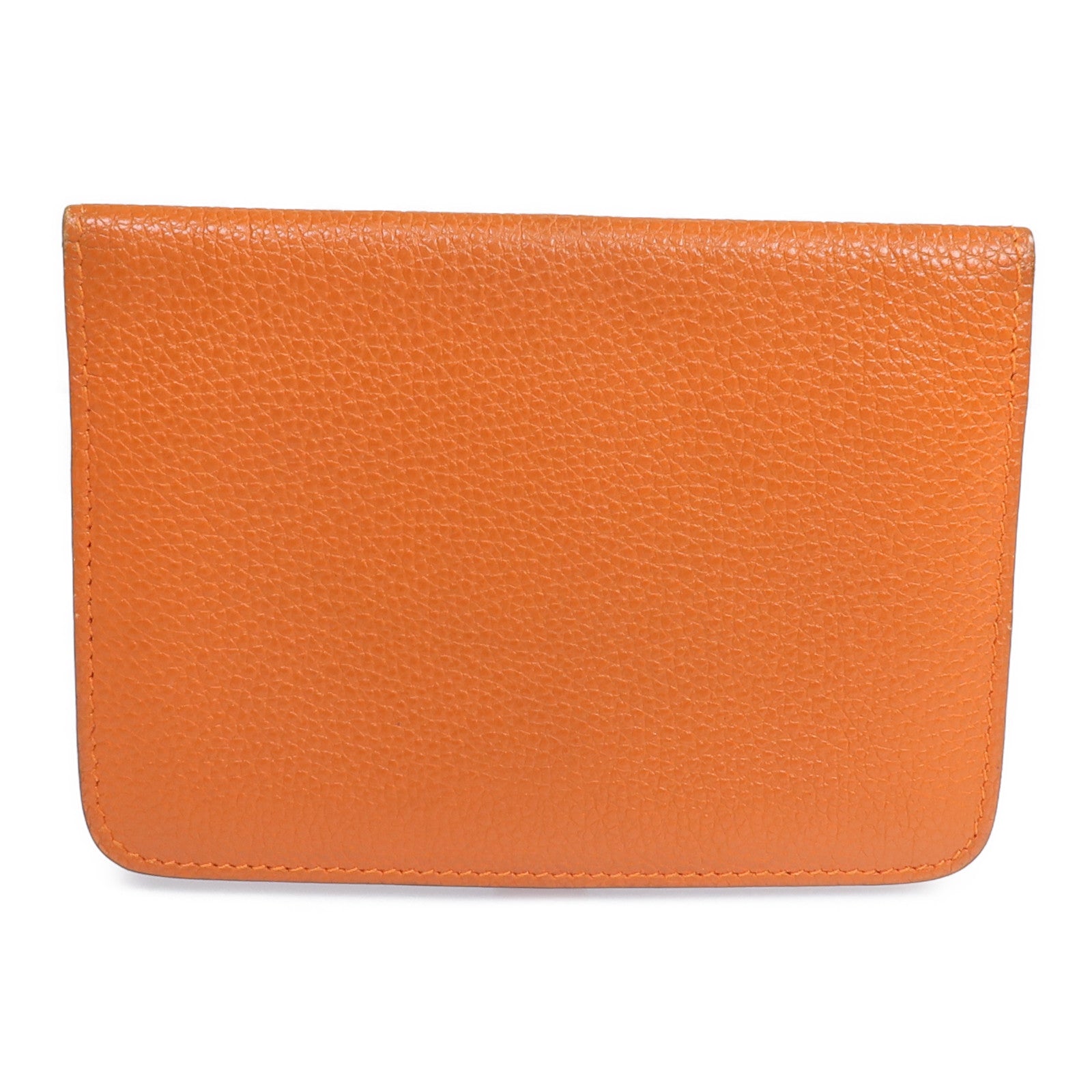 HERMES 【激減優惠】Togo皮革Dogon Compact銀扣錢包Orange