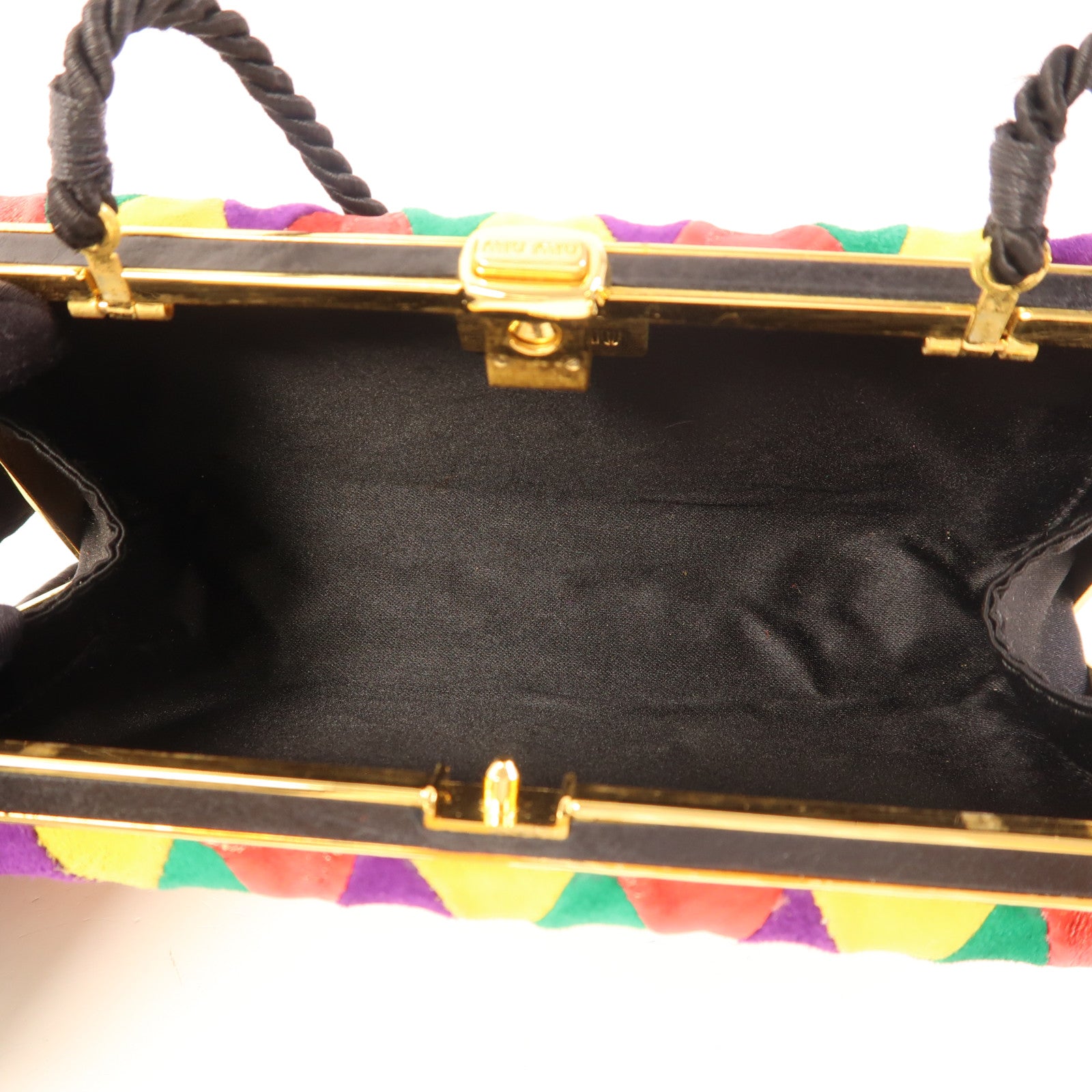 Miu Miu GHW Clutch Bag Velvet Multicolor