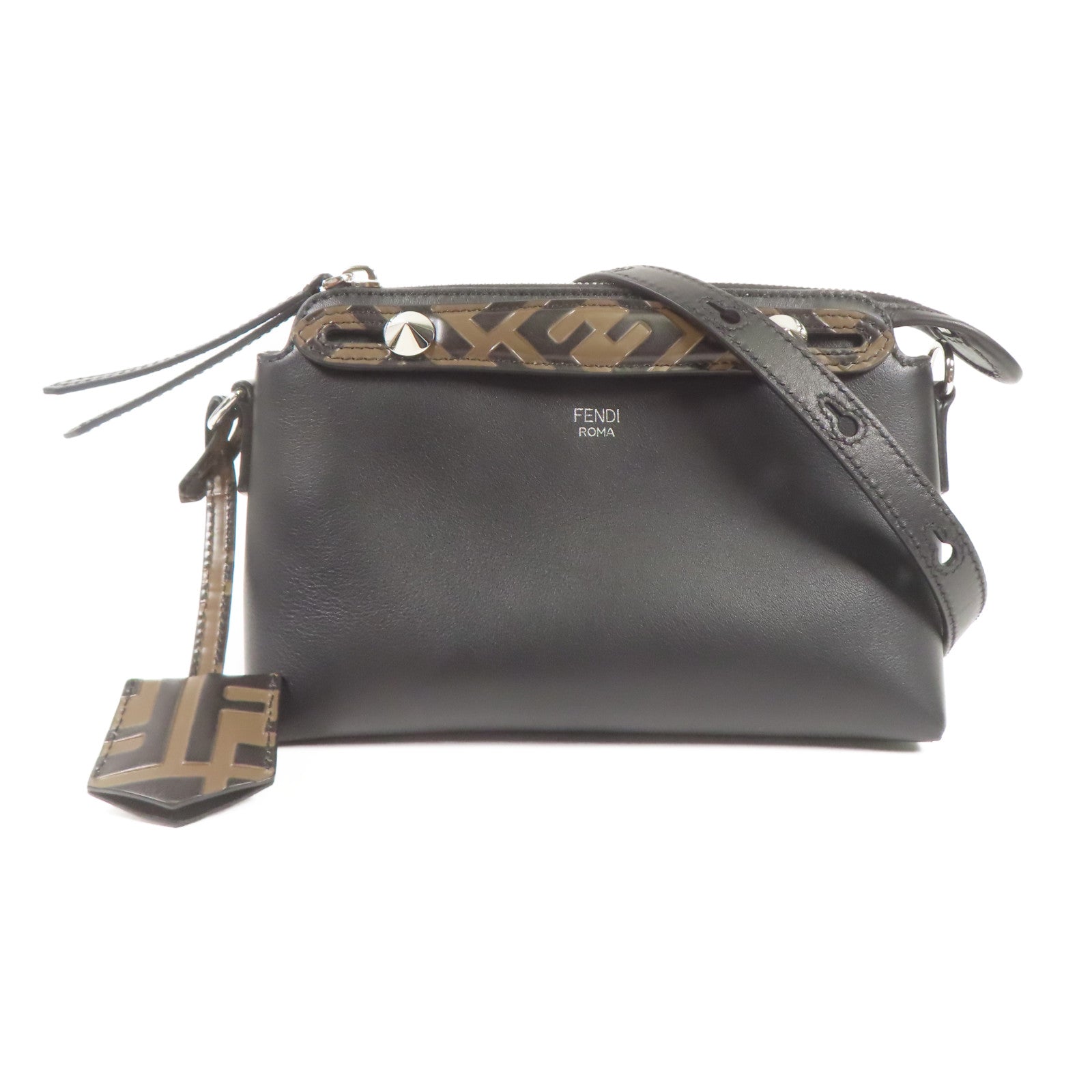 FENDI 牛皮皮革By The Way Mini銀扣肩背袋