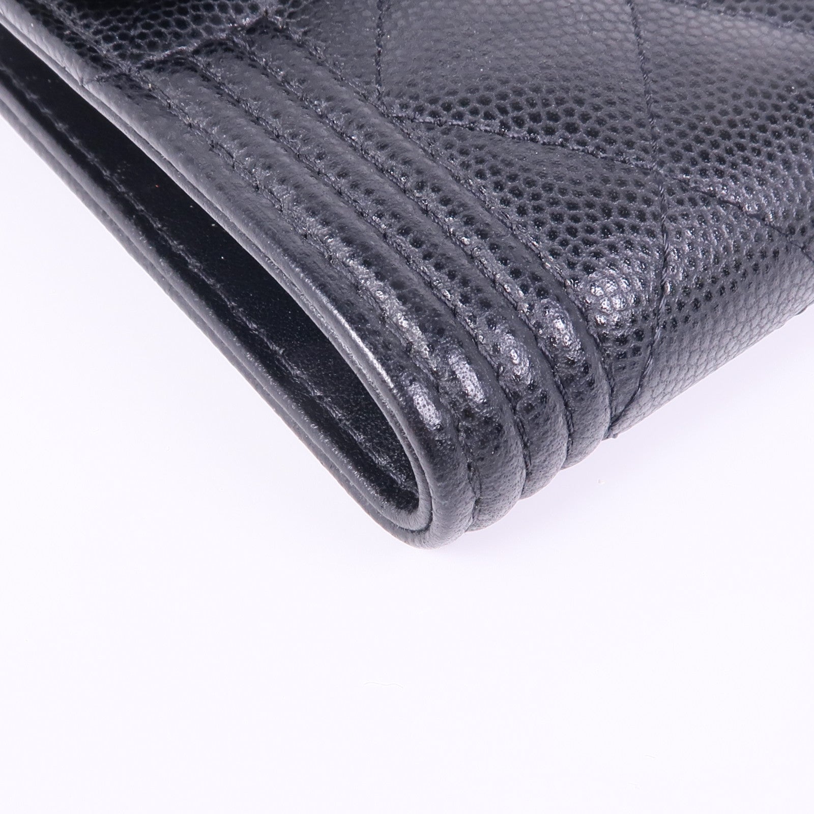 CHANEL 牛皮皮革Boy Wallet金扣錢包
