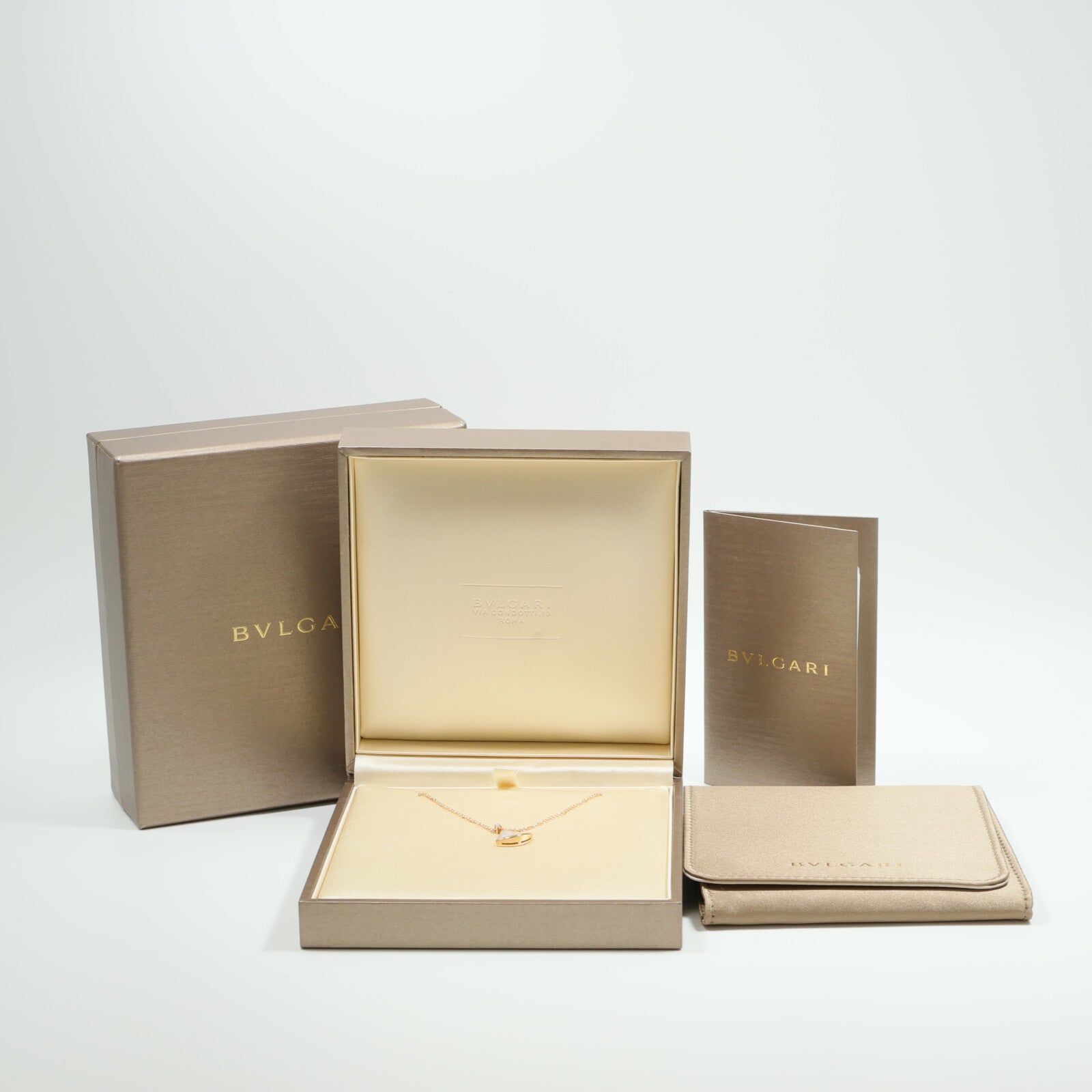 BVLGARI 18K玫瑰金Divas Dream Necklace珍珠母貝/鑽石項鍊