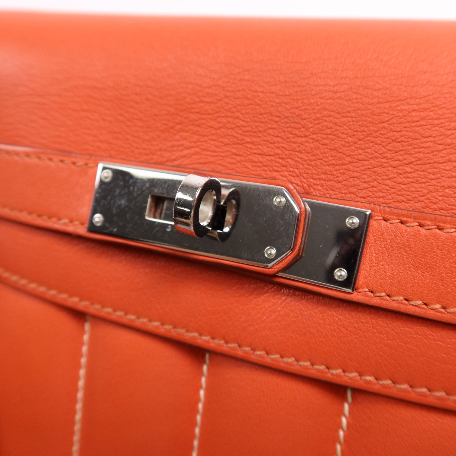 HERMES 【激減優惠】Swift皮革Berline 21 Mini銀扣肩背袋Rouge Casaque