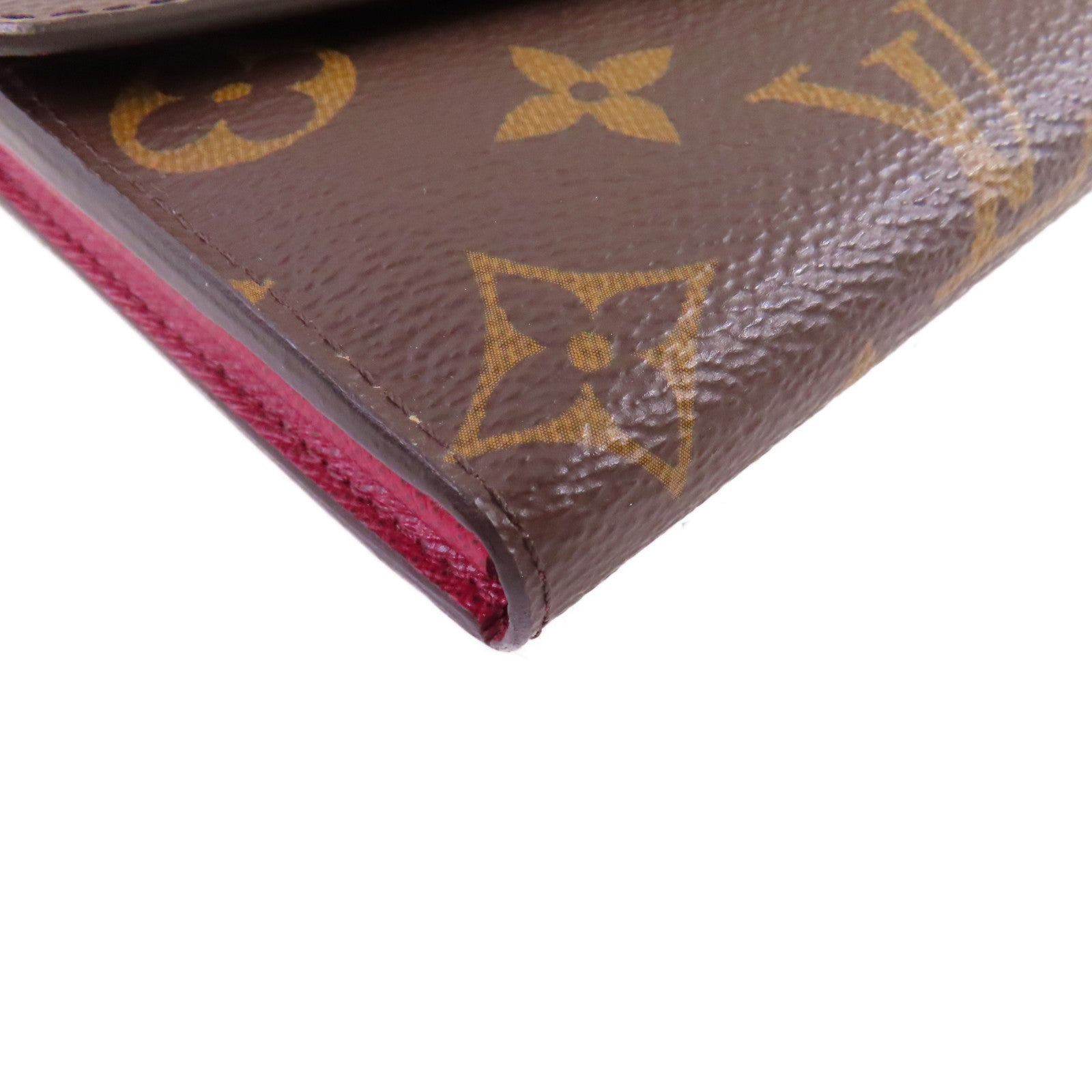LOUIS VUITTON Monogram Sarah Wallet金扣長錢包啡色/酒紅色